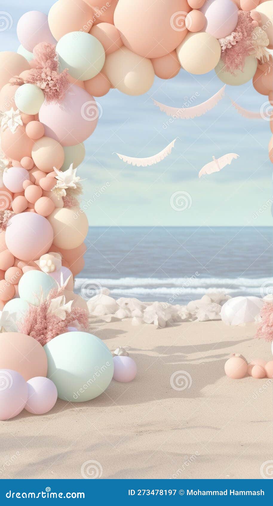 Dreamy Beach Balloon Garland, Made with Generative AI Stock Illustration -  Illustration of potential, wonder: 273478197