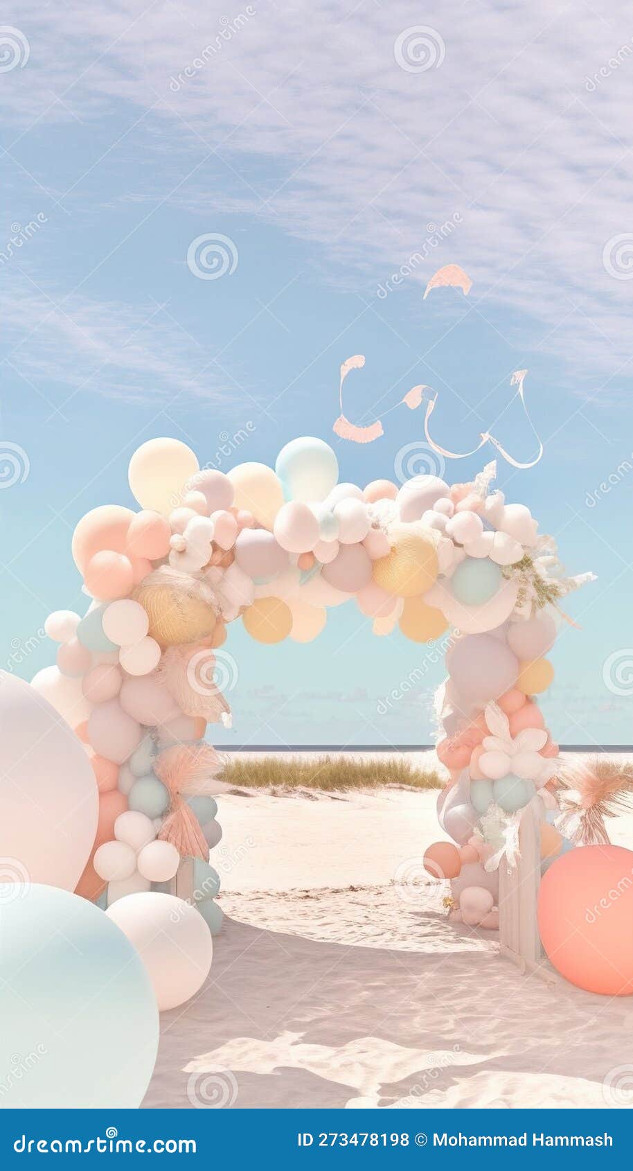Dreamy Beach Balloon Garland, Made with Generative AI Stock Illustration -  Illustration of beach, generative: 273478198