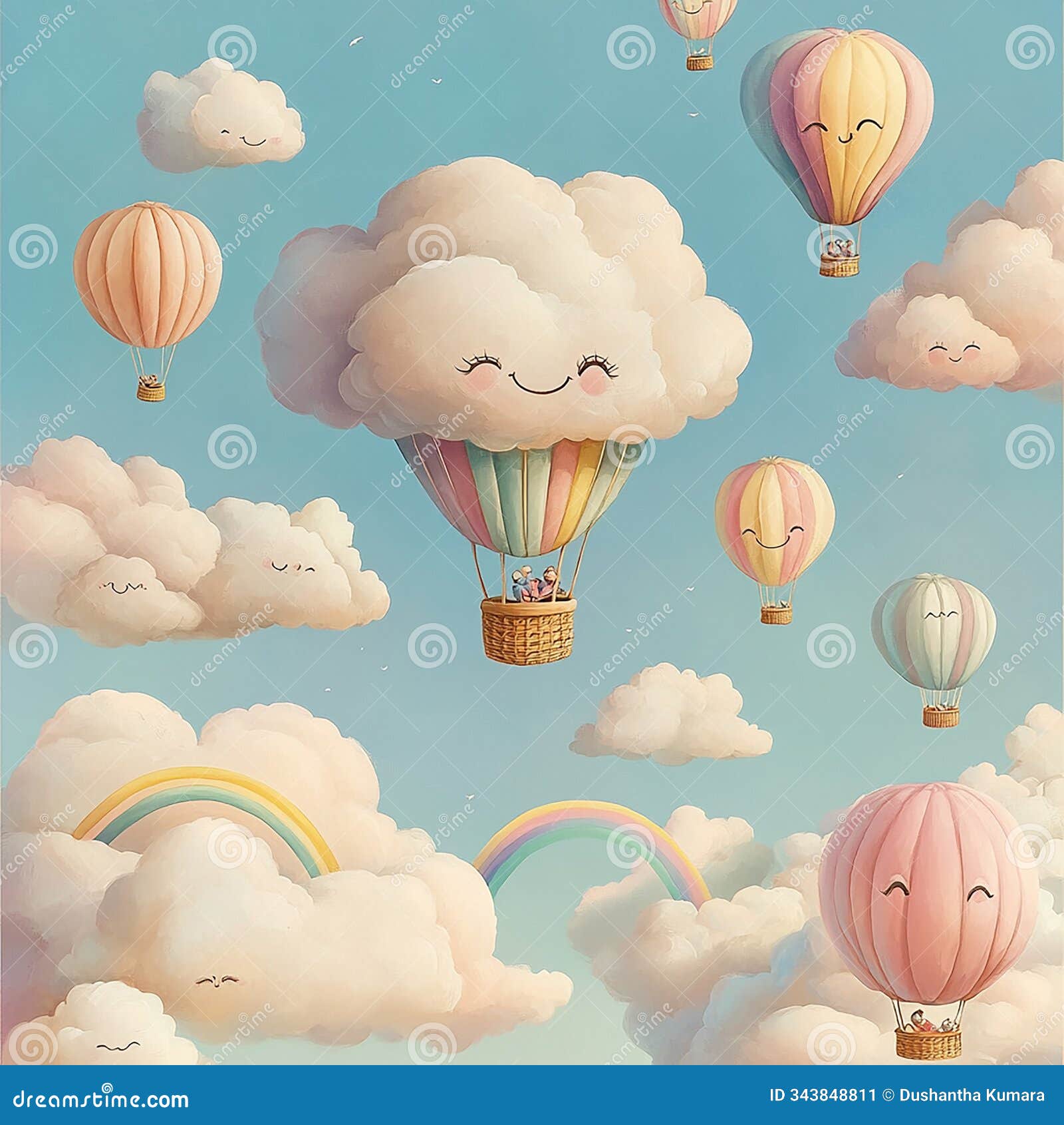 dreamy clouds pastel 