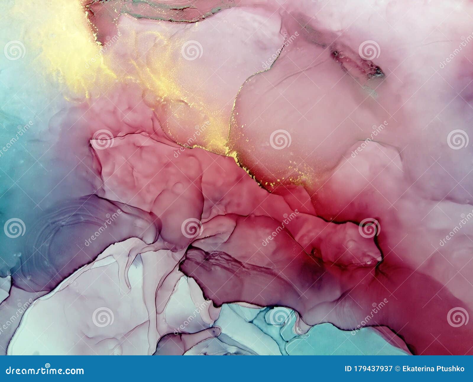 Pouring Art -Macro photo of resin and Alcohol Ink Photography by