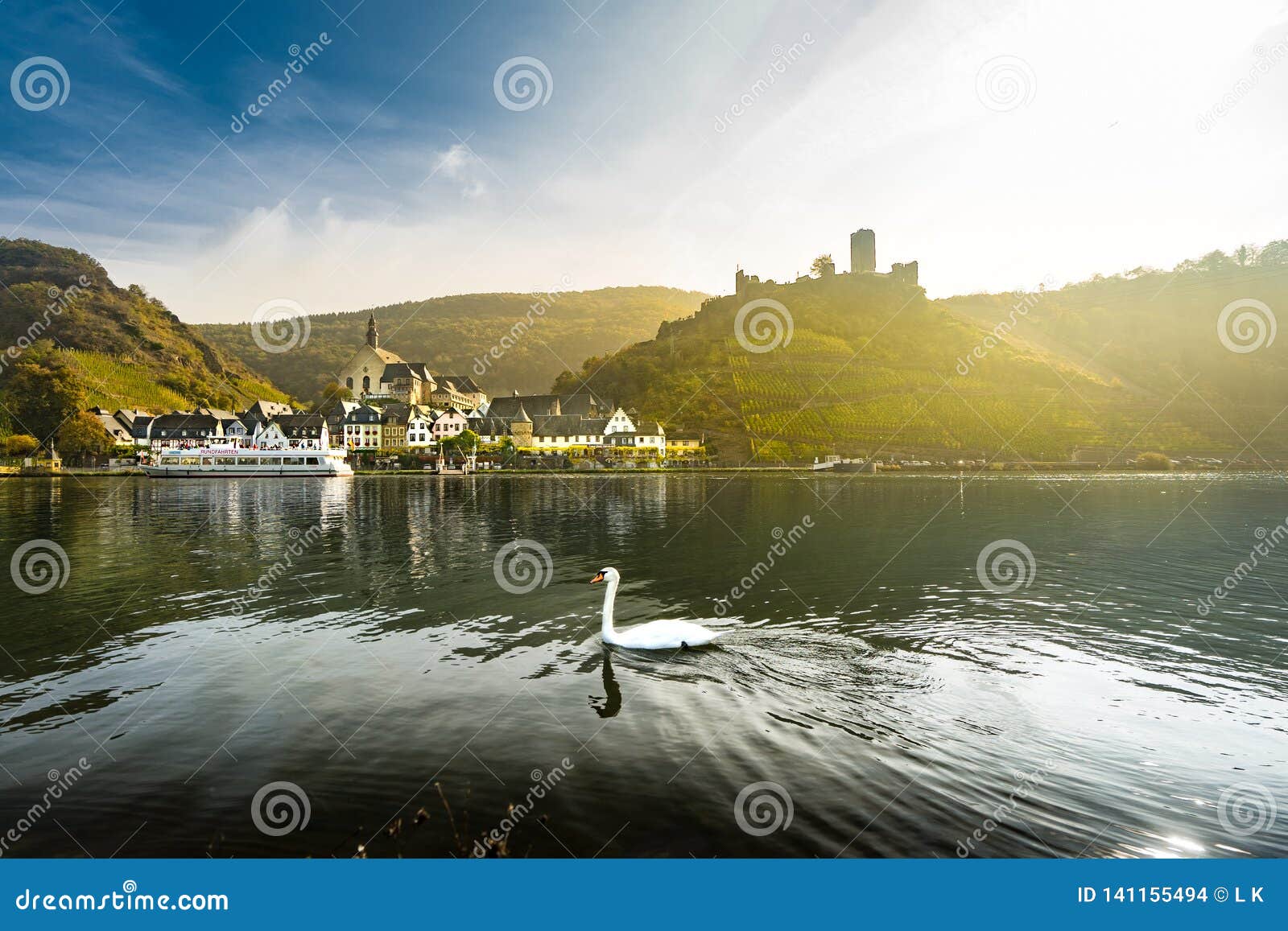 Dreamy moselle scene. This picture was taken on an early morning at the moselle river Beilstein