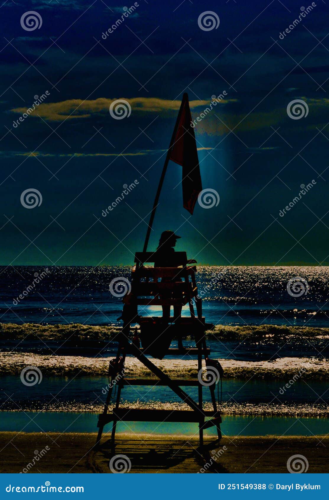 dreamy photo of a lifeguard on duty