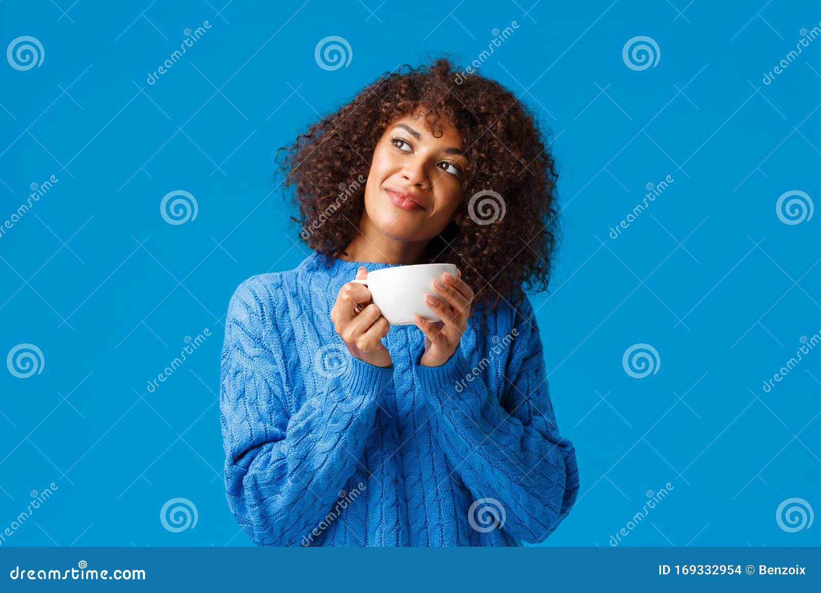 Dreamy Romantic And Sensual Lovely African American Woman In Sweater 