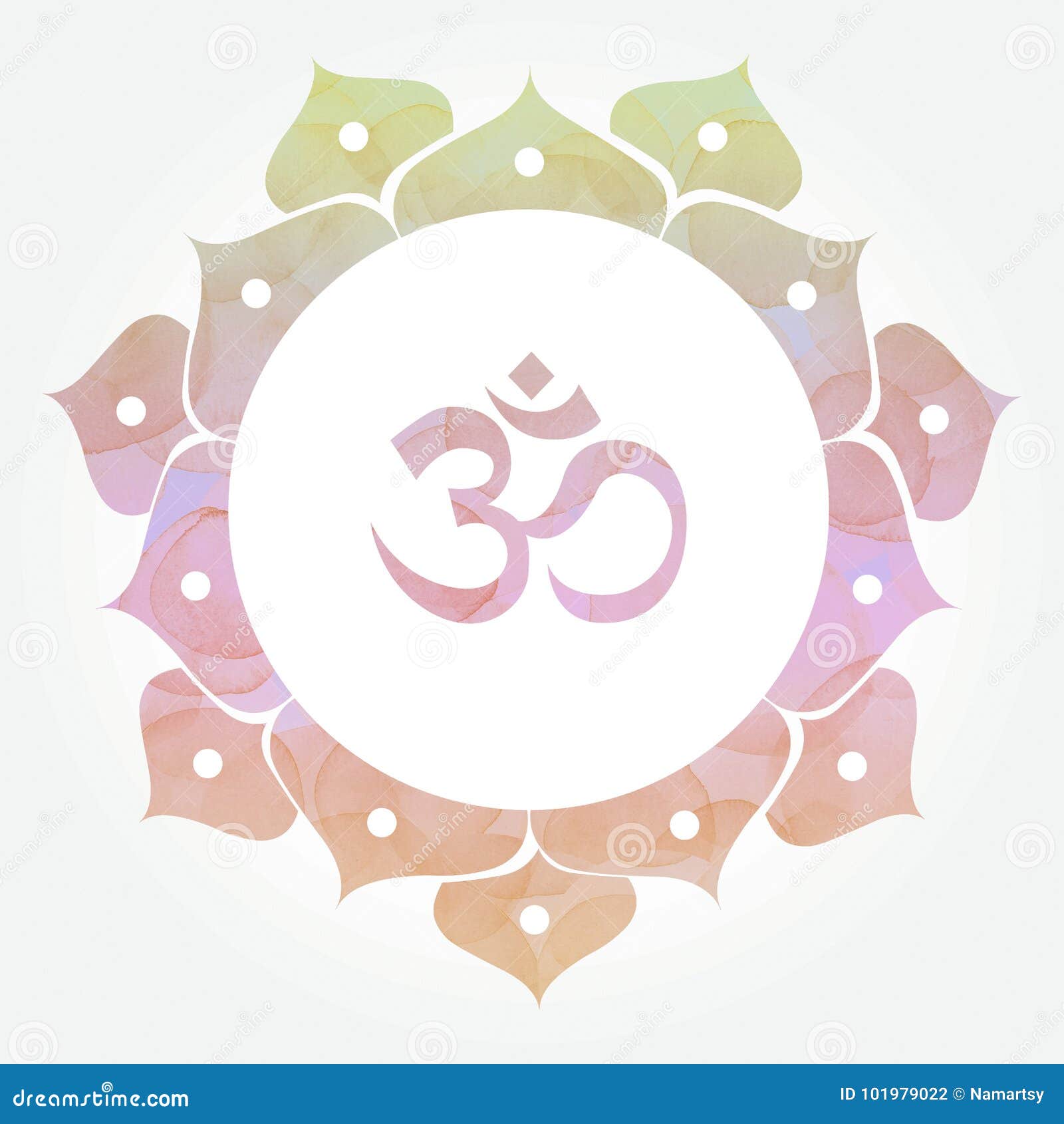 dreamy watercolor decorative om aum 