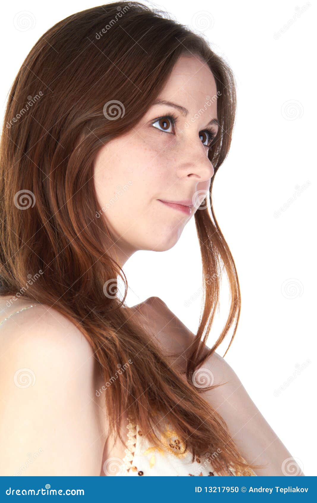 Dreamy young woman stock photo. Image of femininity, looking - 13217950