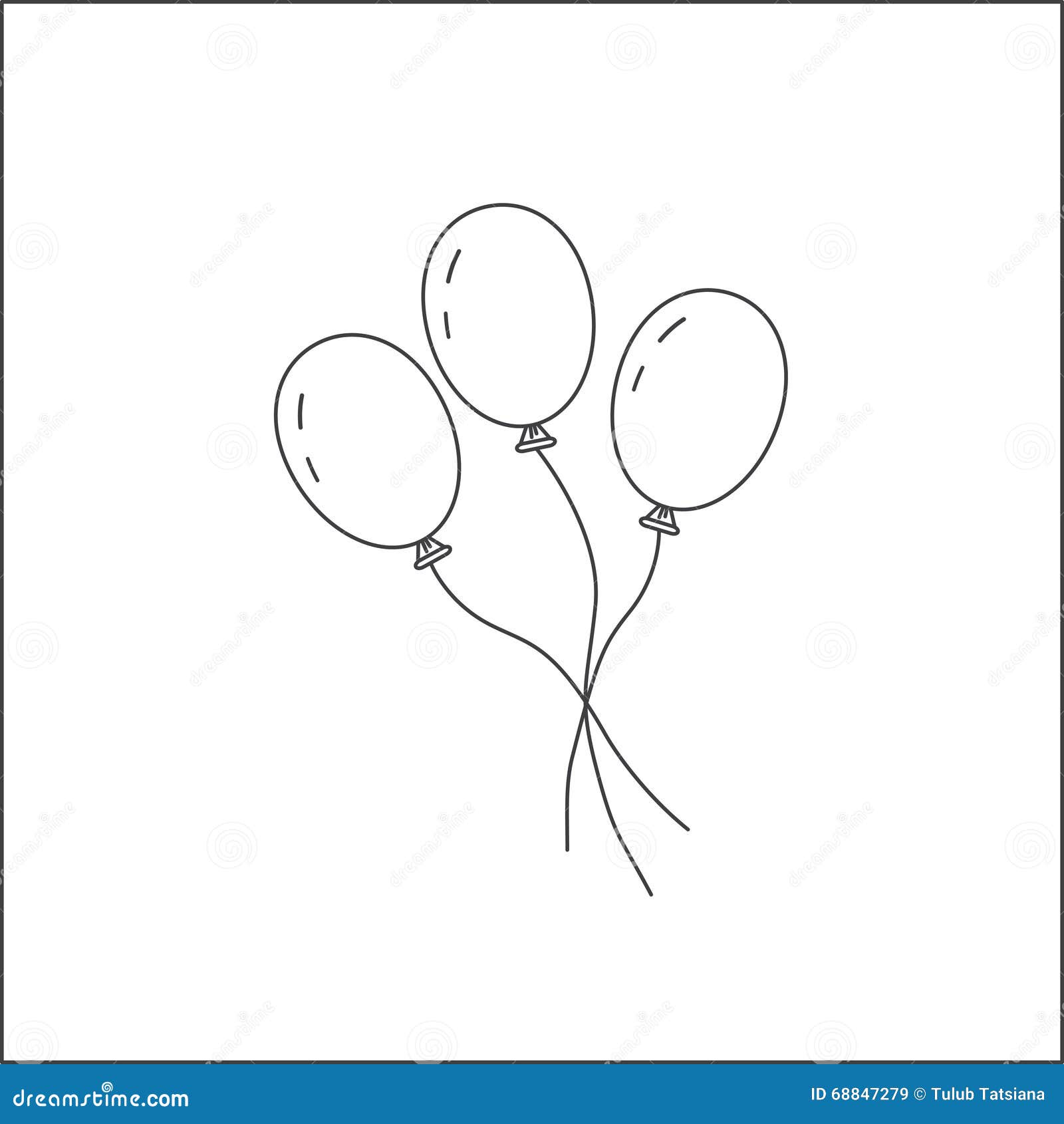 Drei Ballone Auf Einer Schnur Das Symbol Des Feiertags Das Festival Der Geburt Spielzeug Fur Kinder Getrennt Auf Weissem Hintergr Vektor Abbildung Illustration Von Kinder Geburt