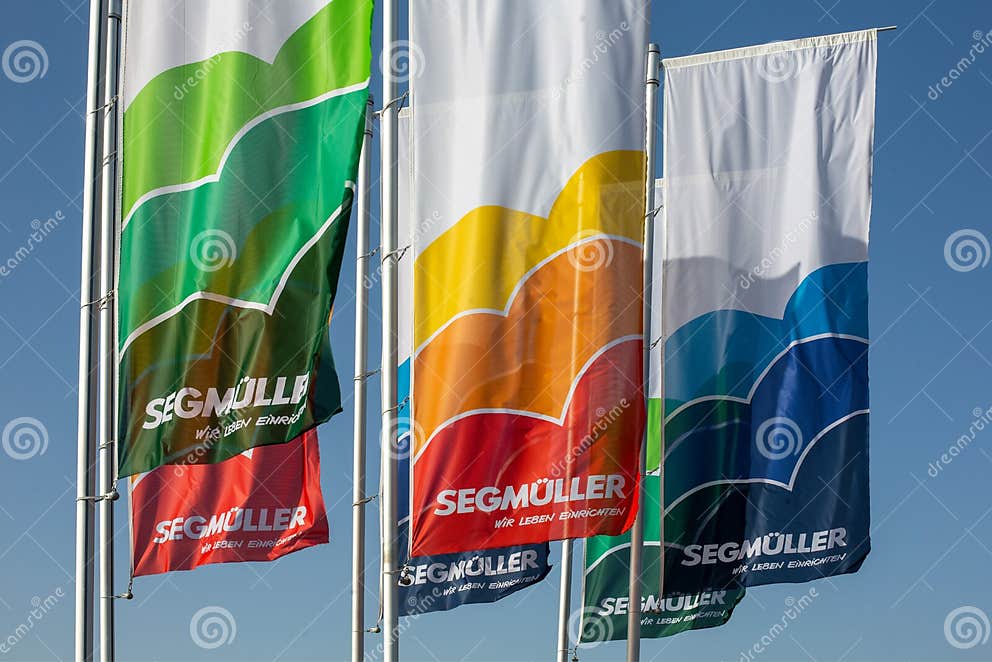 Dreieich, Germany February 20, 2021. Some Flags on the Grounds of the