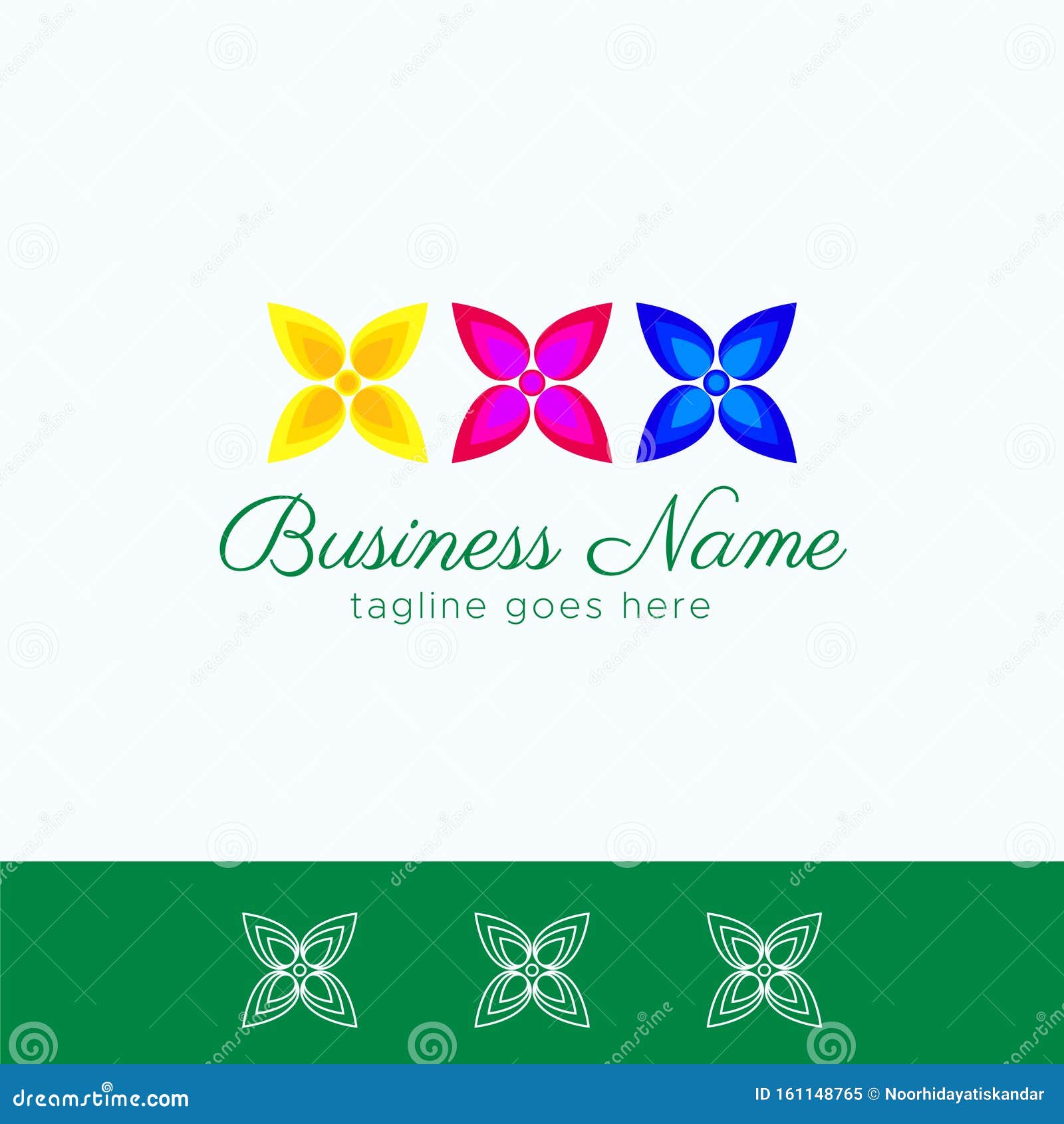 Dreifach Blumen Logo Vorlage Stock Abbildung Illustration Von Blumen Logo