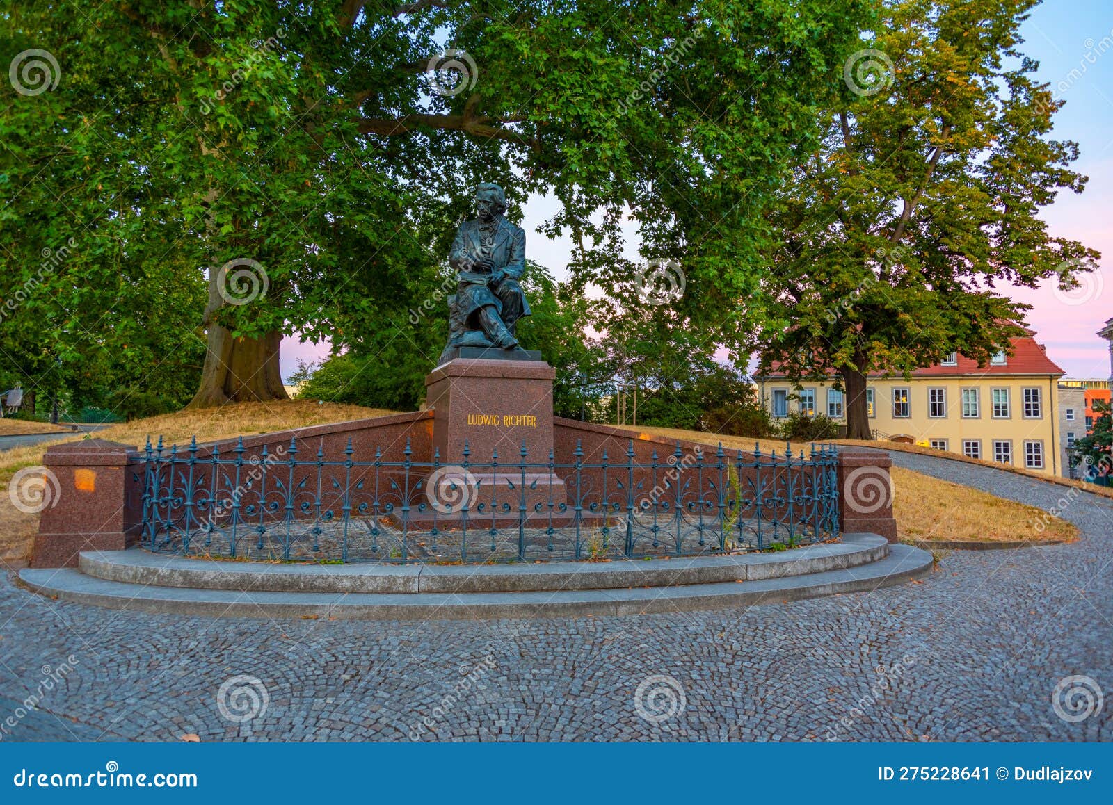 Dresden, Germany, August 7, 2022 Sunset View of Ludwig Richter