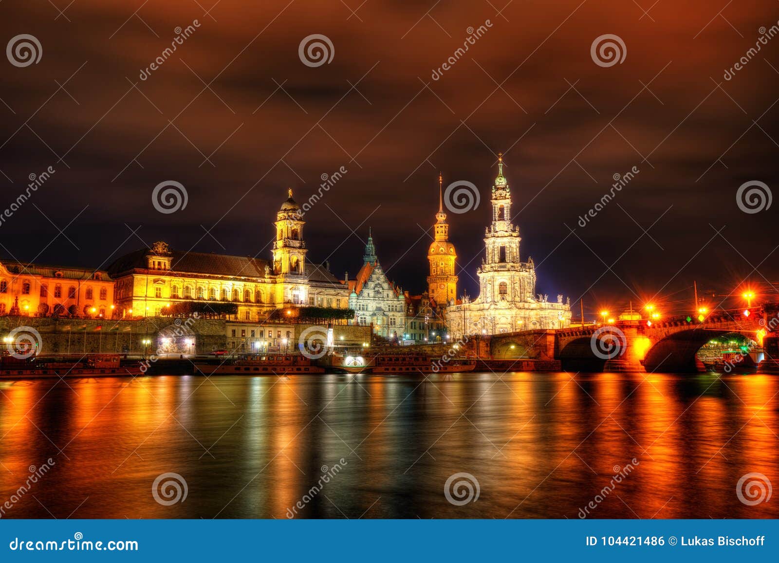 Dresden at Night stock photo. Image of holy, dawn, deutschland 104421486