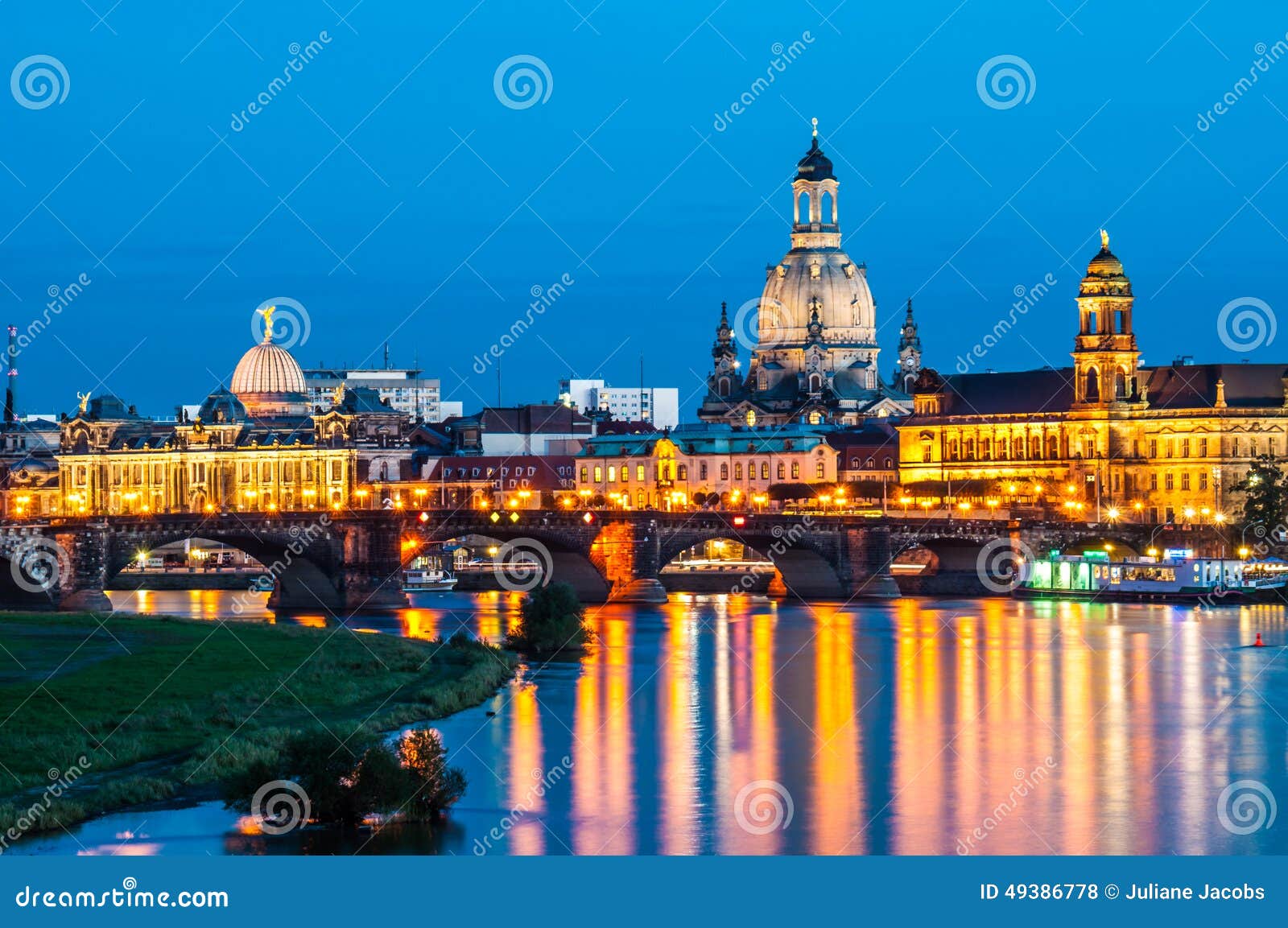 Dresden at night stock photo. Image of town, semperoper 49386778