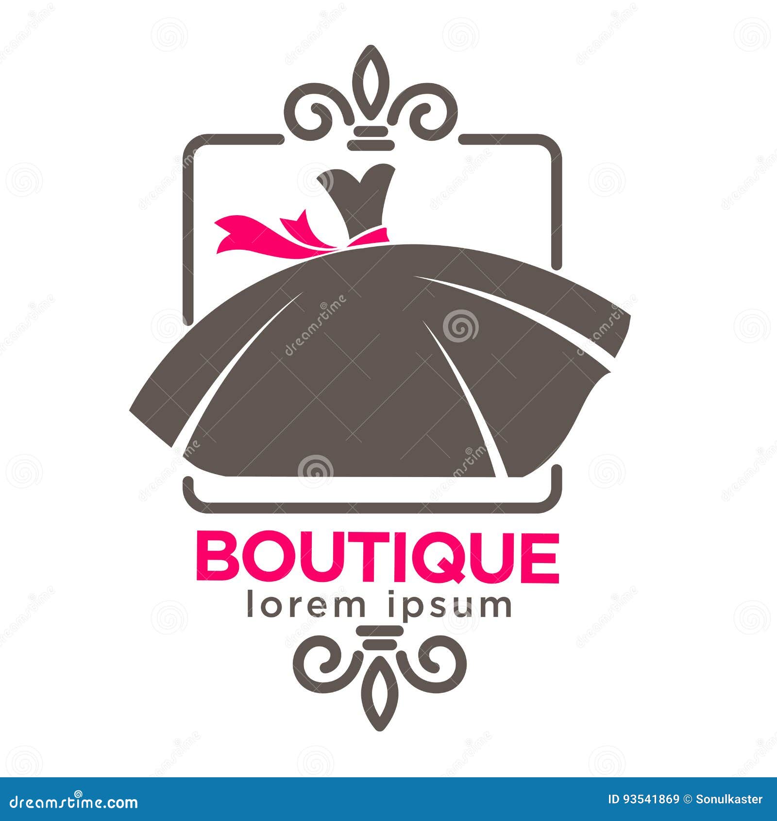 Dress Boutique or Fashion Atelier Salon Vector Icon Template Stock ...