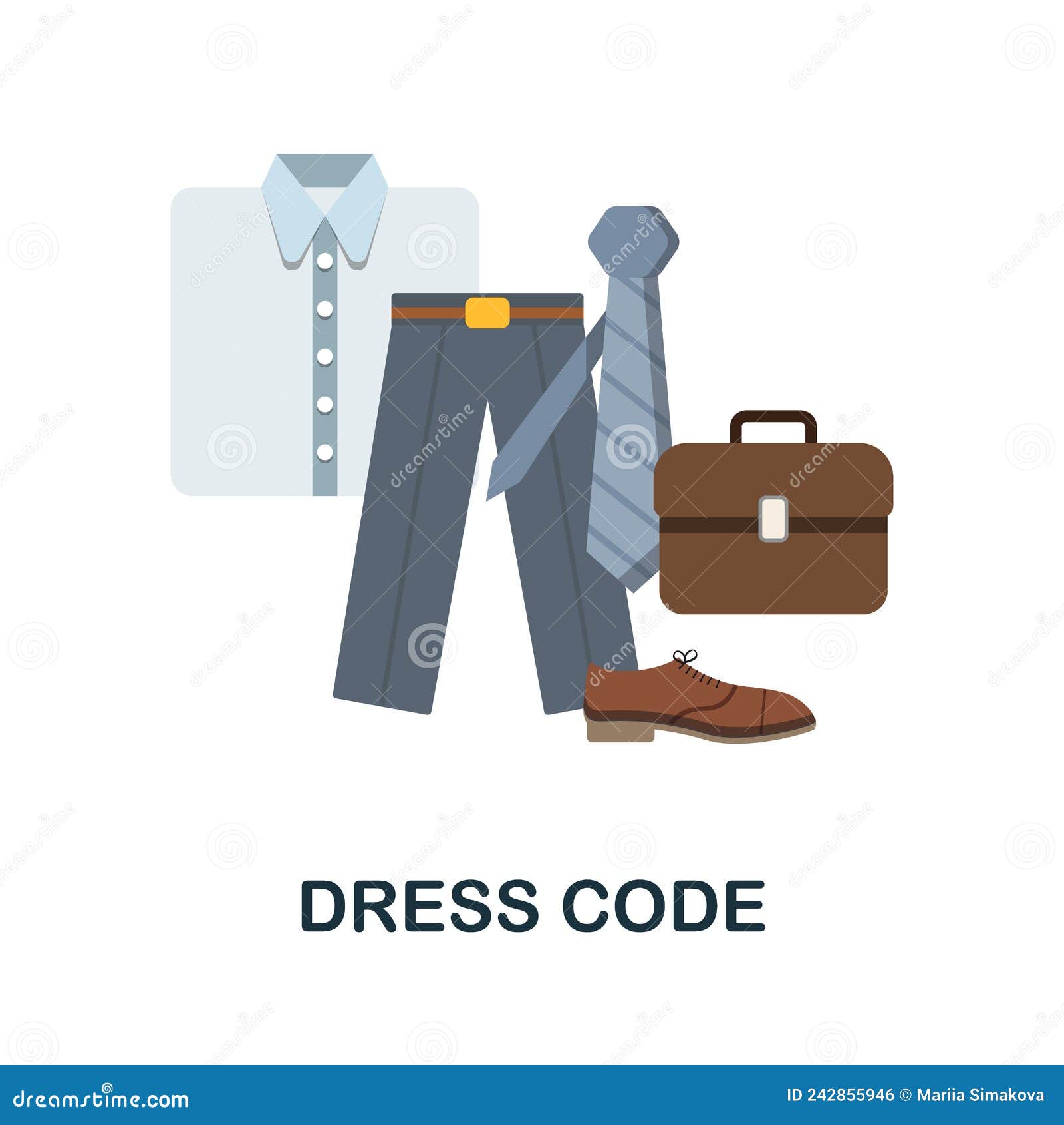 Dress Code Flat Icon. Colored Element Sign from Work from Office ...