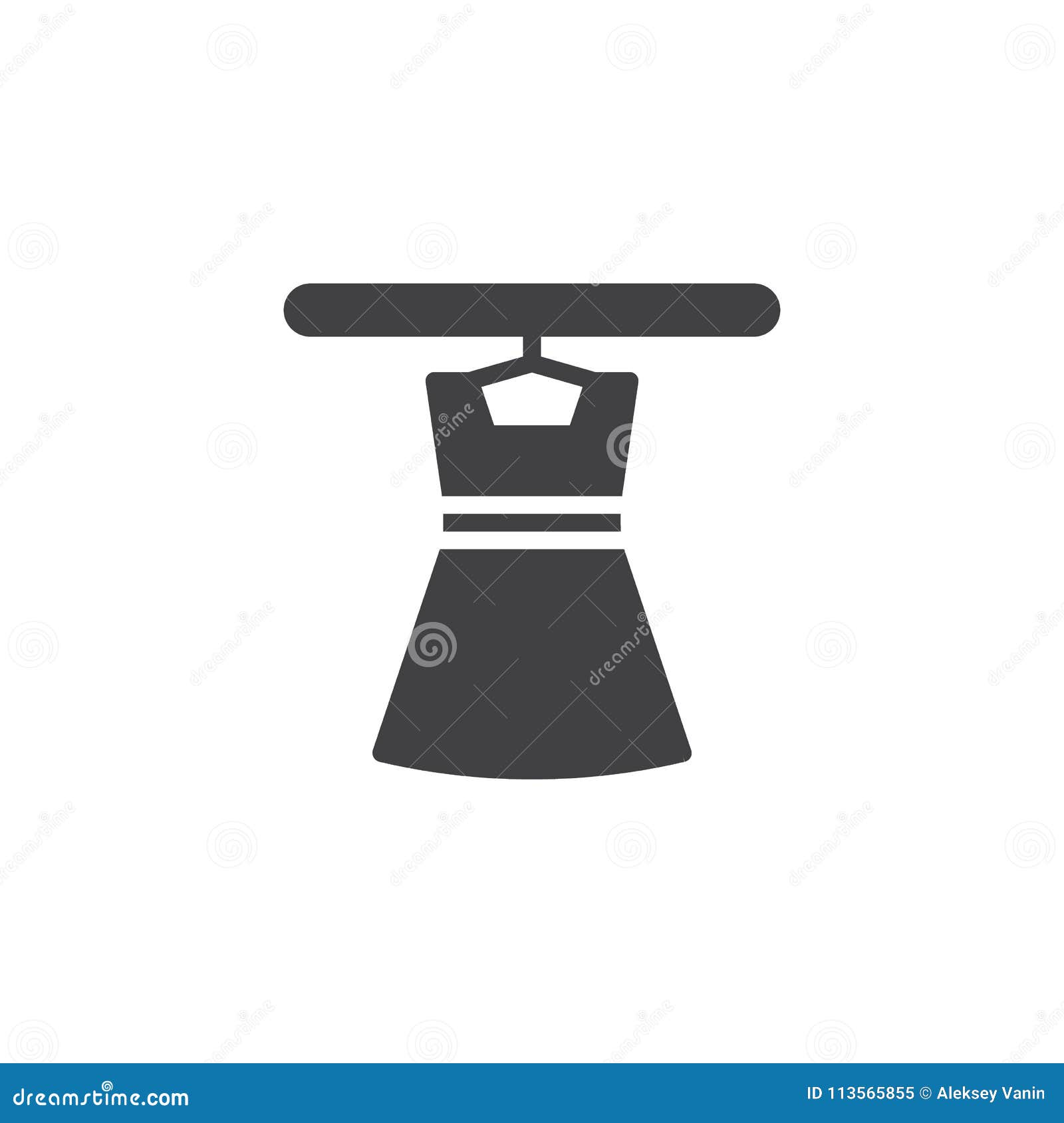 Dress on Hanger Vector Icon Stock Vector - Illustration of symbol ...