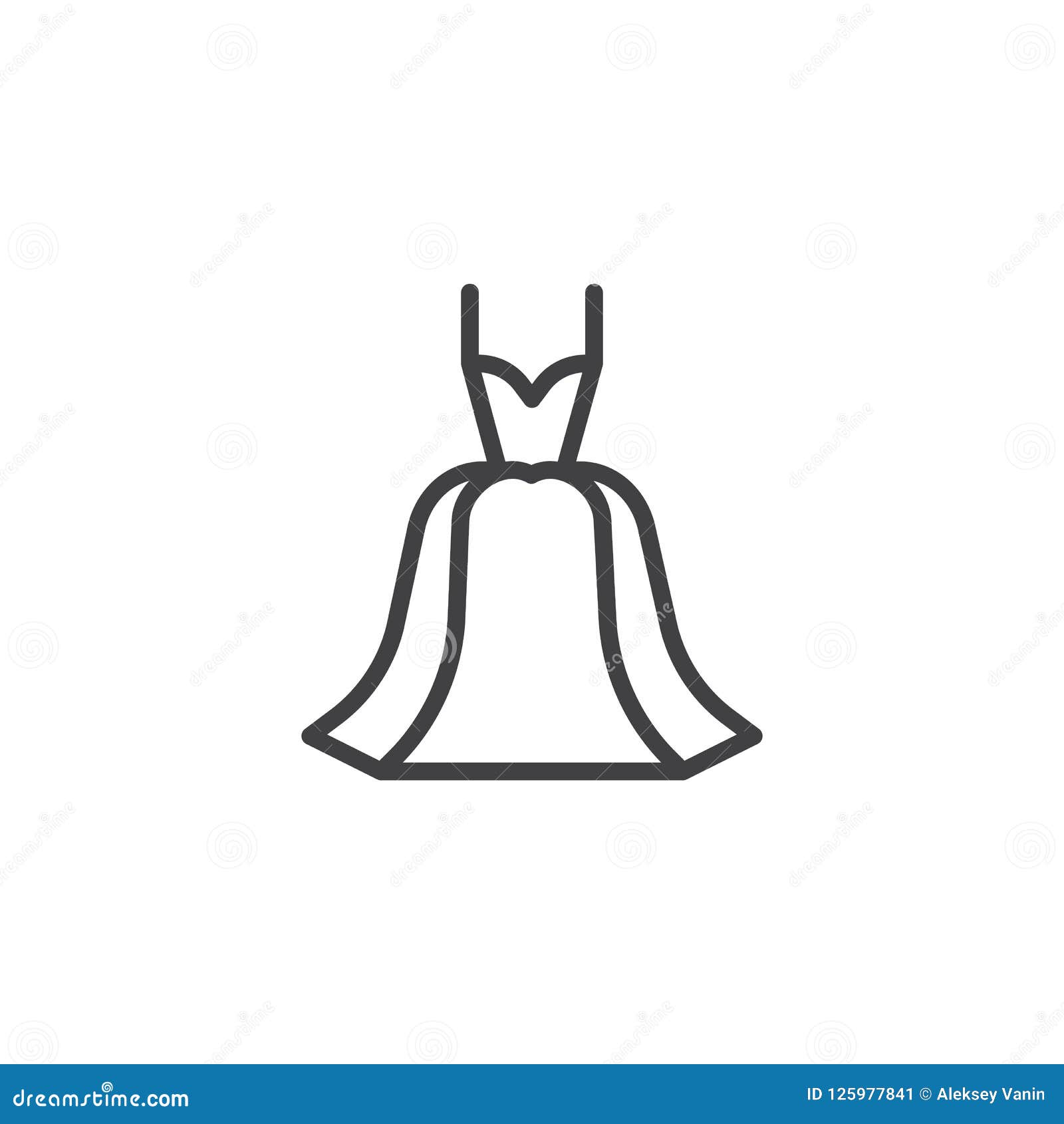 Dress outline icon stock vector. Illustration of icon - 125977841