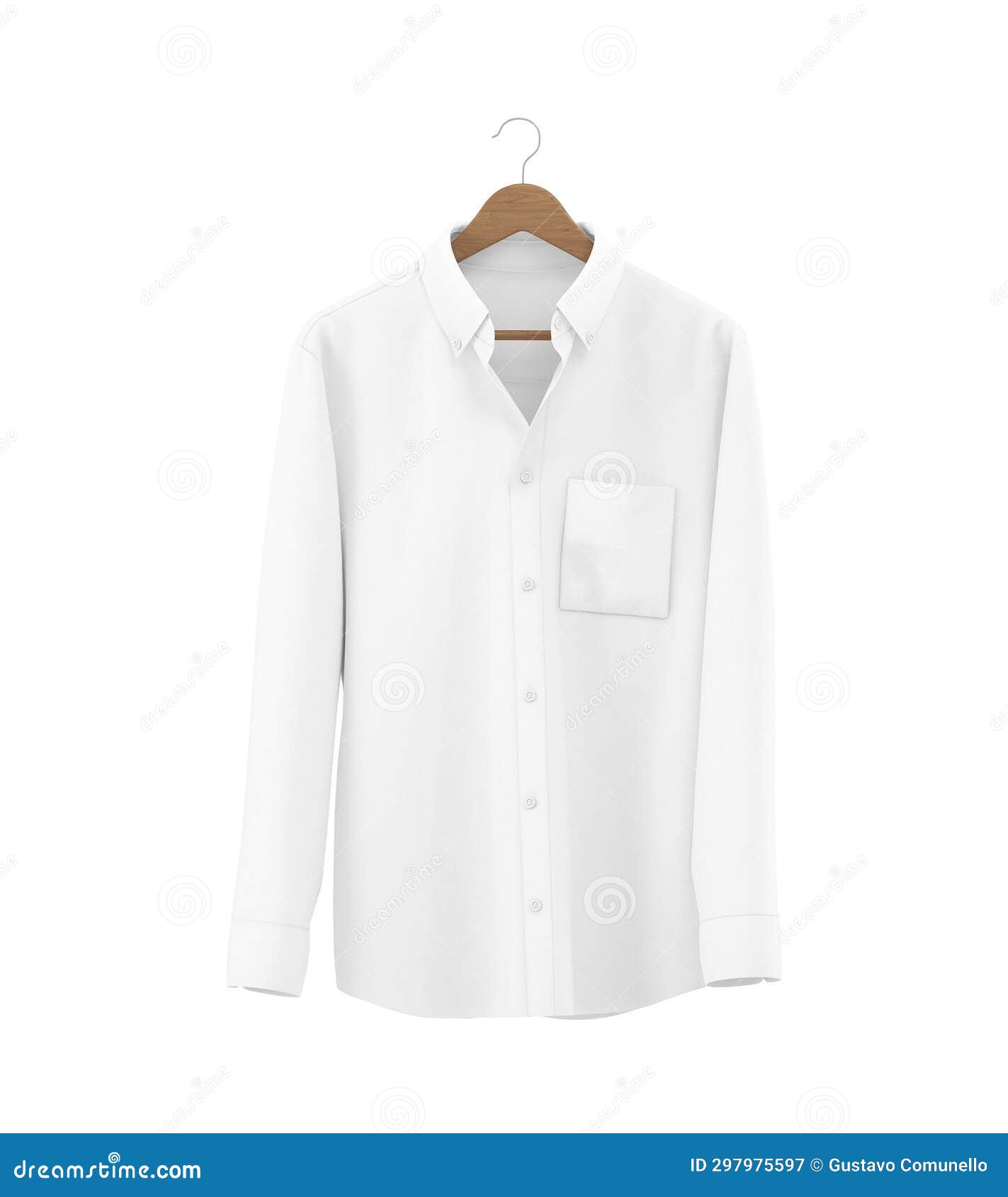 Dress Shirt on Hanger on White Background Stock Image Image of fashion, shirt 297975597