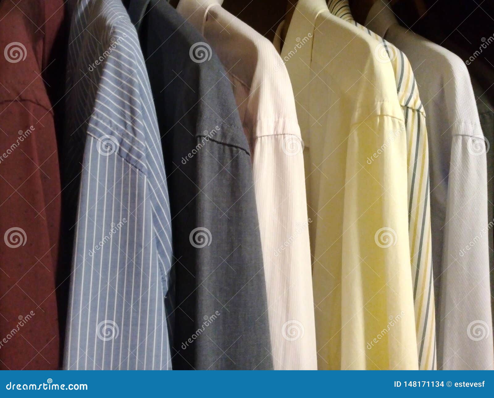 dress shirts in the male closet