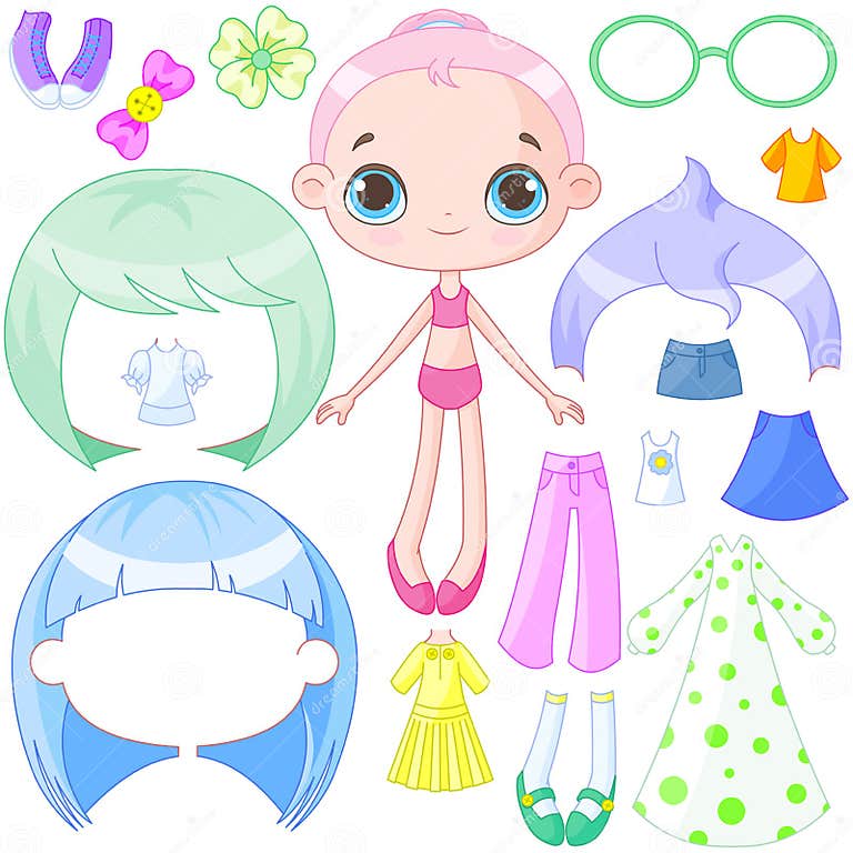 Dress up doll stock vector. Illustration of greeting - 53669560