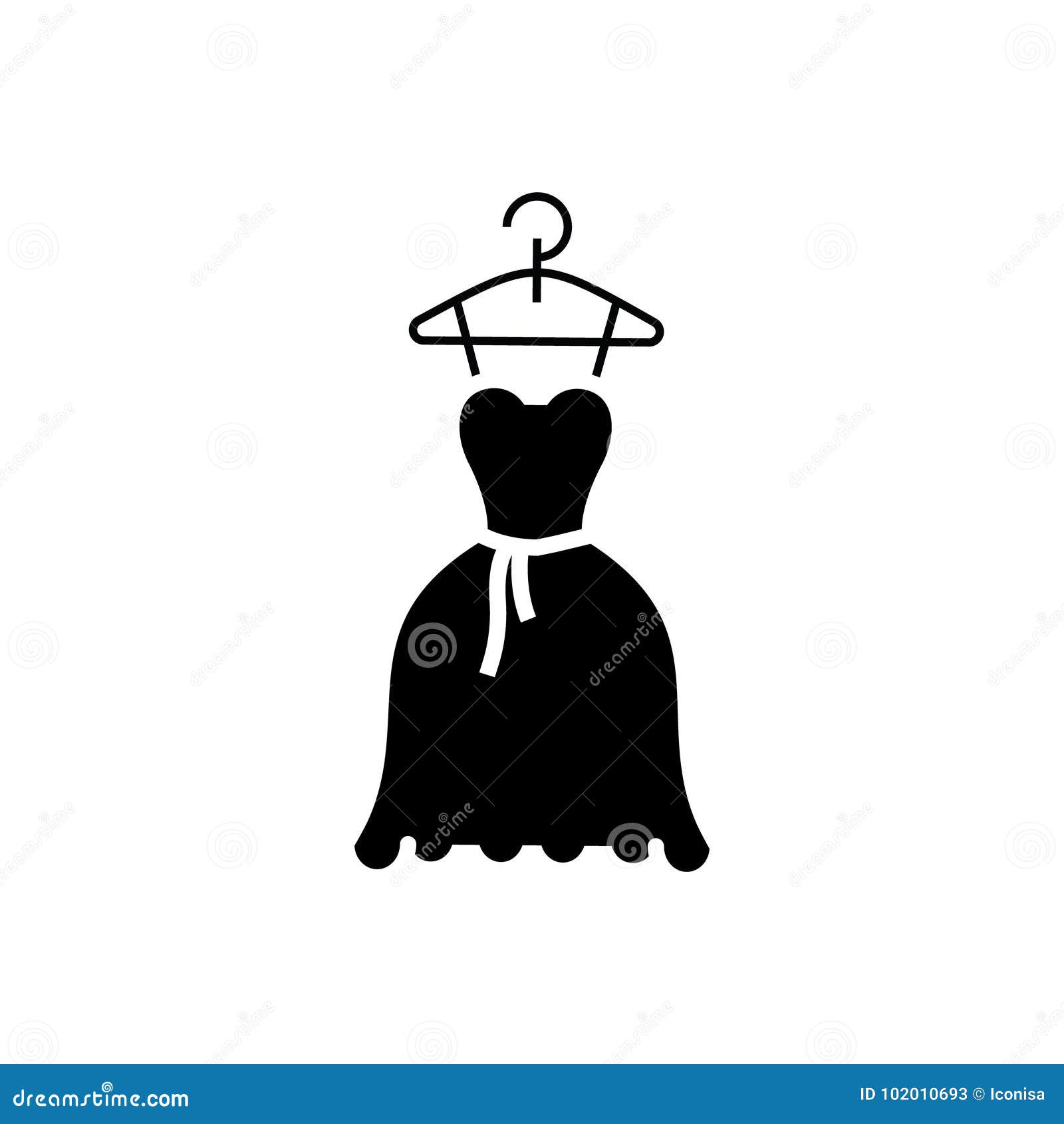 Dress Wedding - Ball Gown Icon, Vector Illustration, Black Sign on ...