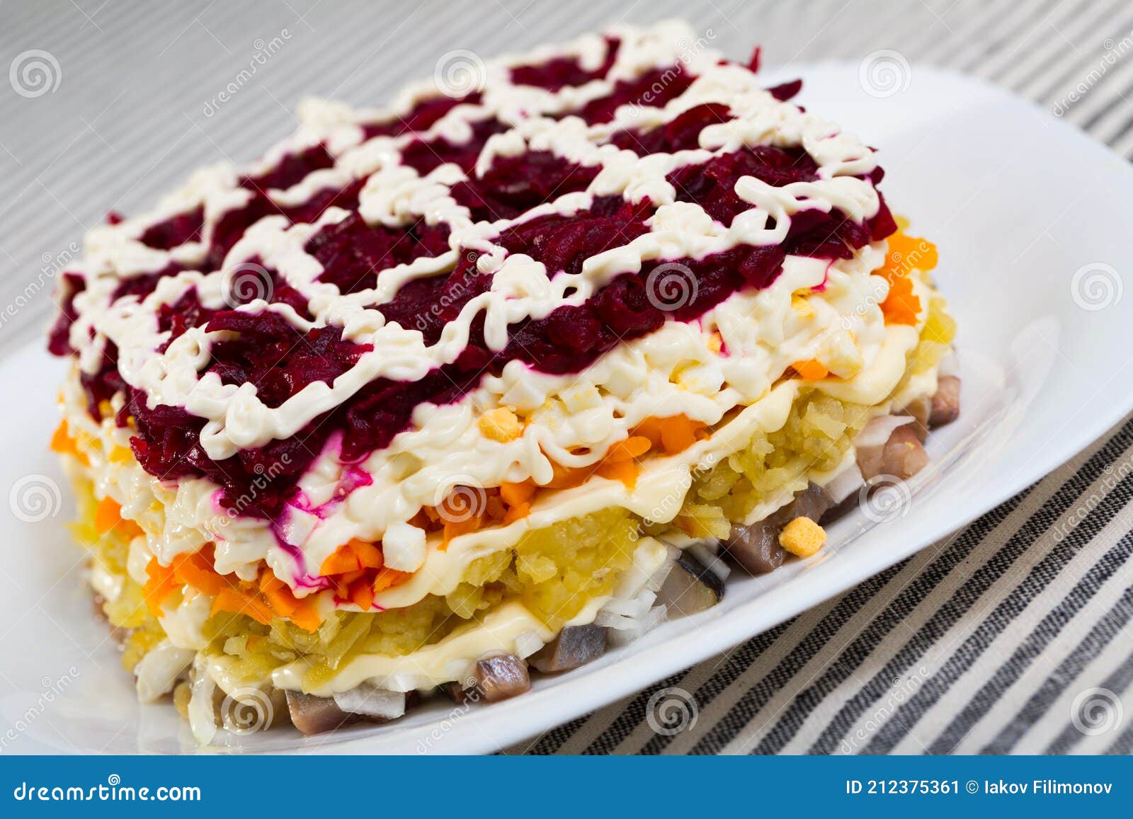 Dressed Herring is Tasty Tradition Russia Stock Image Image of