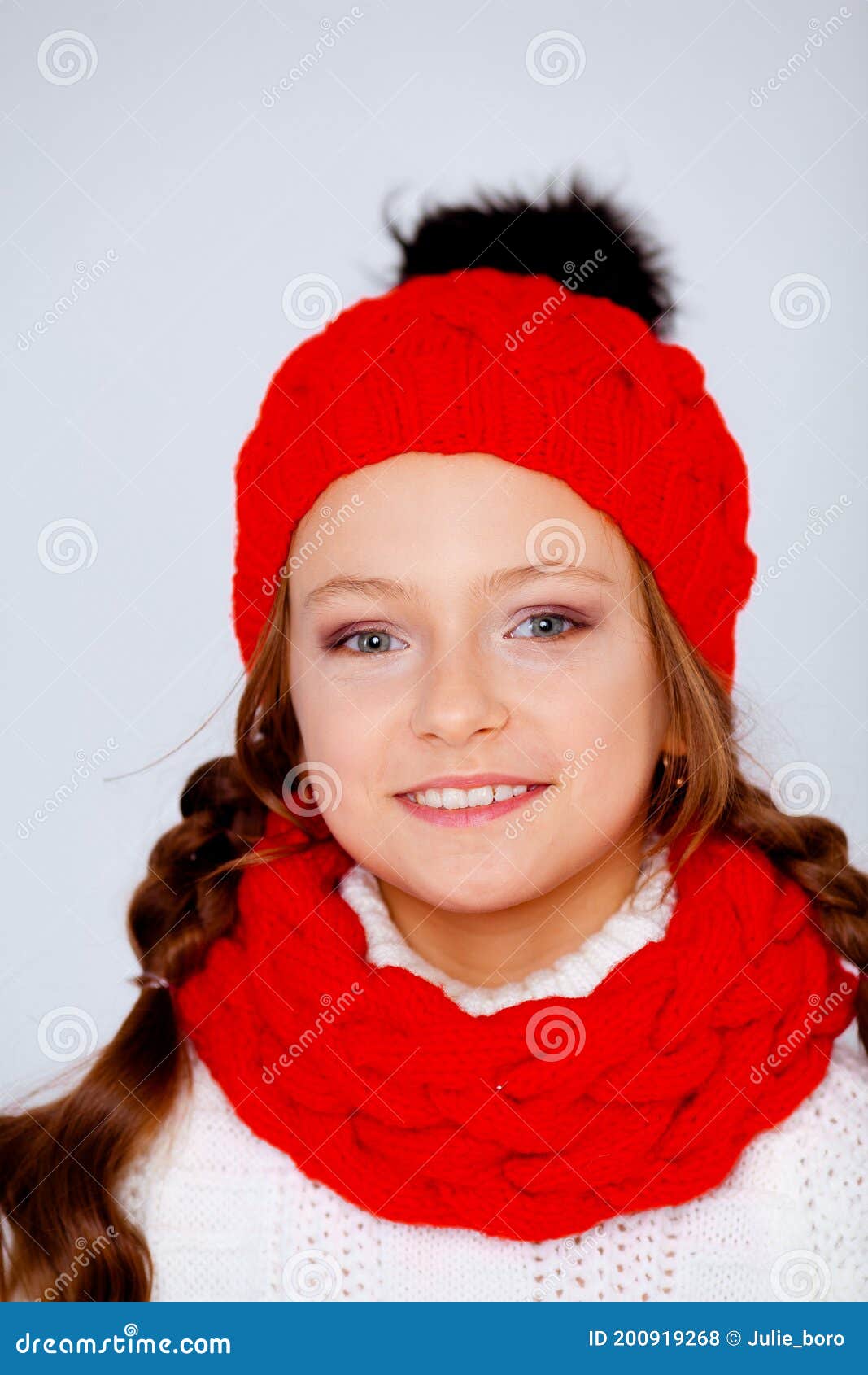 Dressed in Warm Winter Clothes Cute Girl Stock Photo - Image of ...