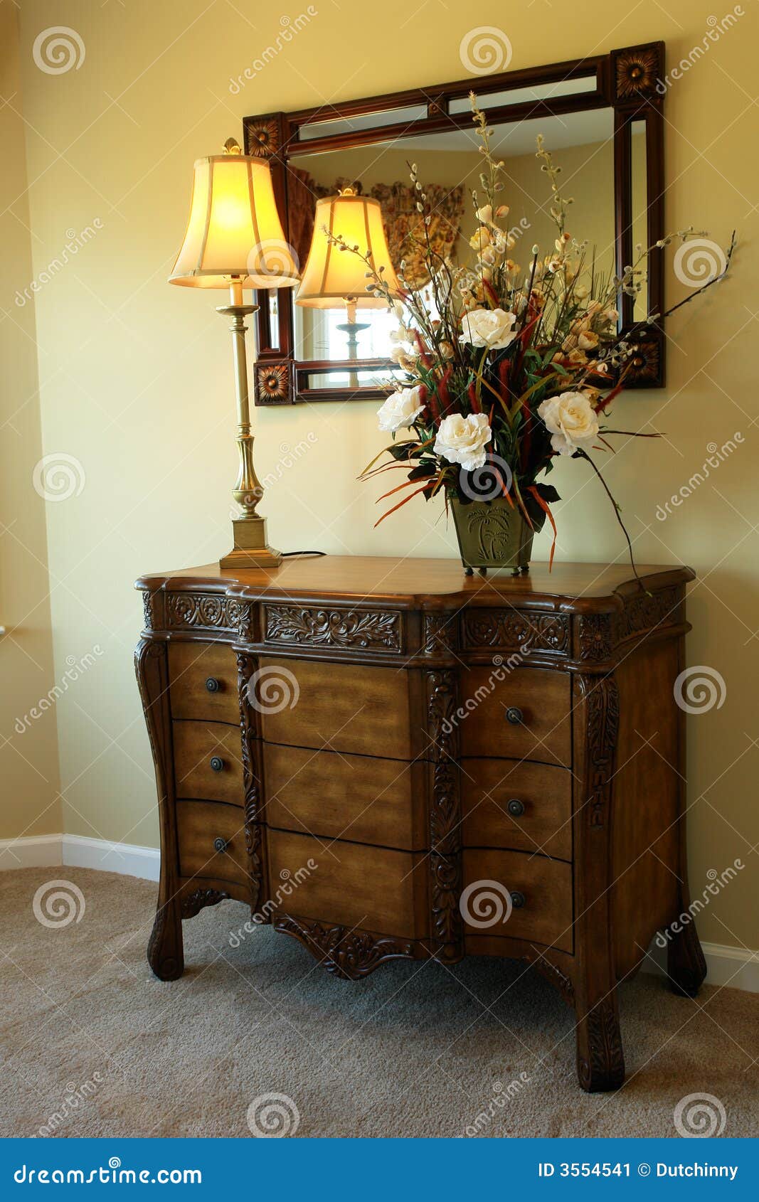 Dresser in Master Bedroom stock image. Image of decor 3554541