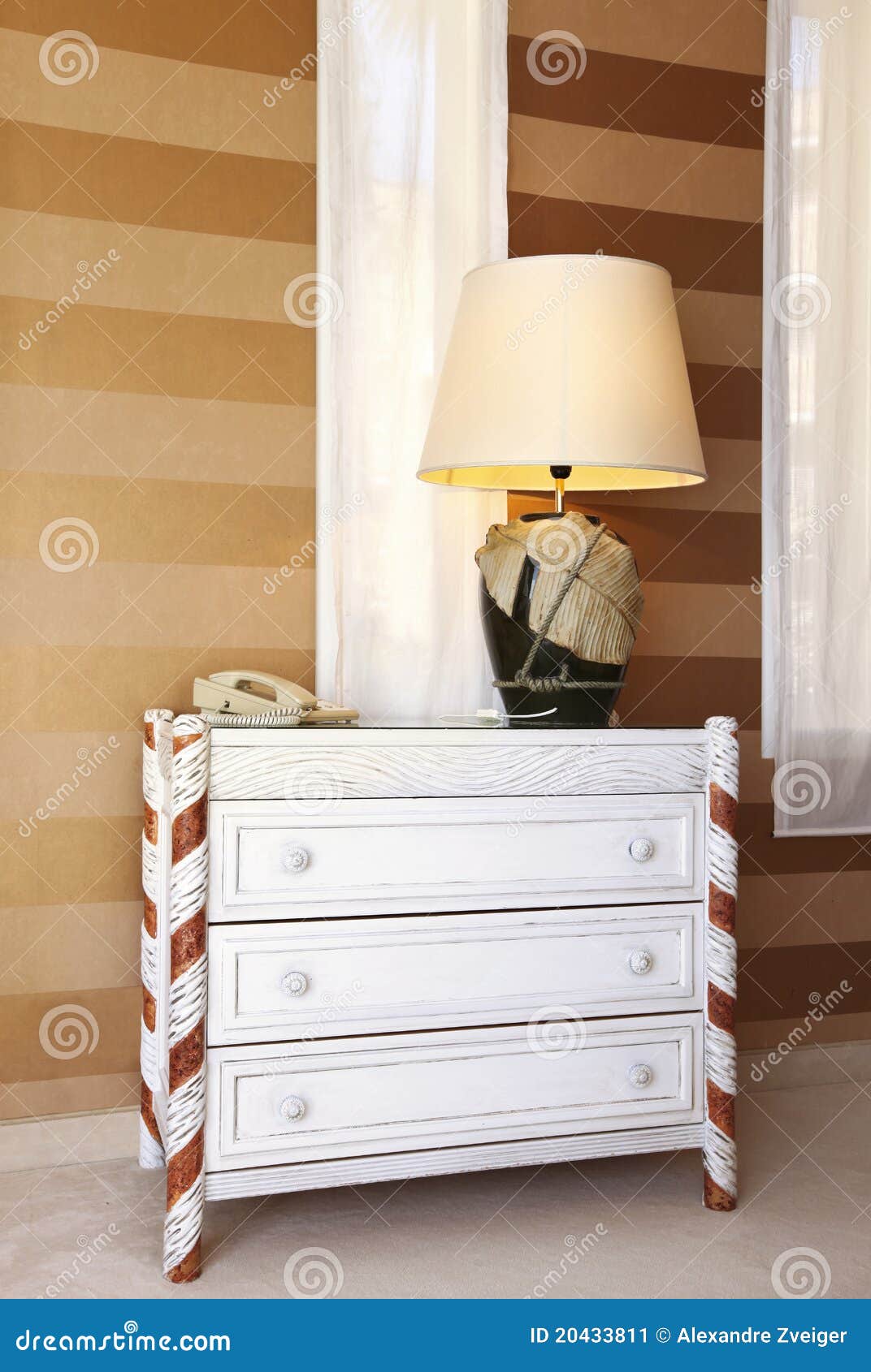 Dresser and table lamp stock image. Image of indoor, table 20433811