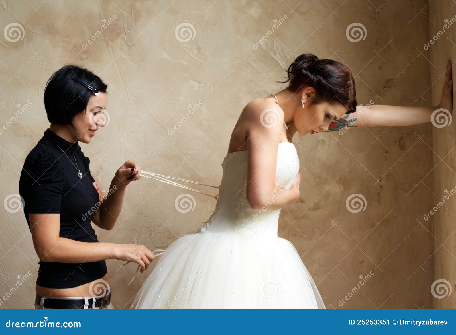 dressing the bride