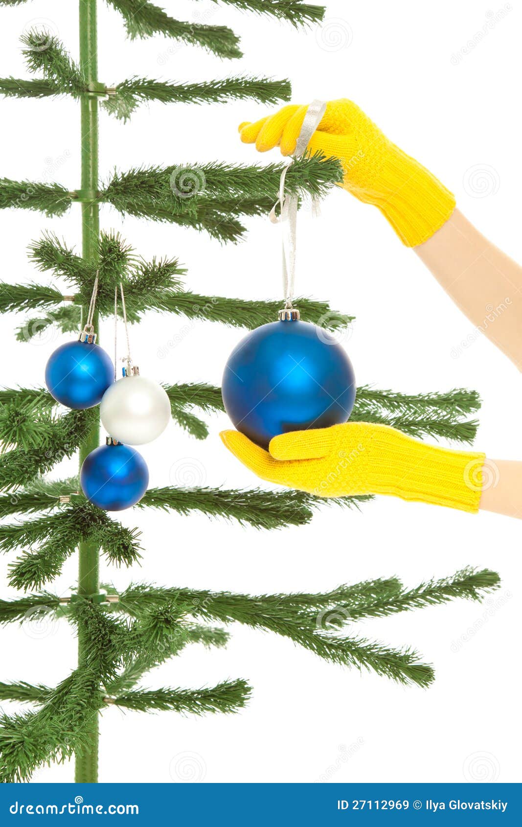 Dressing christmas tree stock image. Image of decoration 27112969