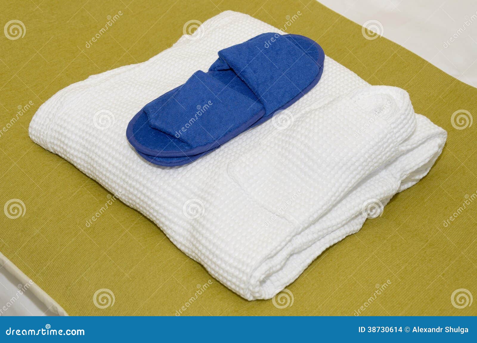 Dressing gown and slippers stock photo. Image of maid 38730614
