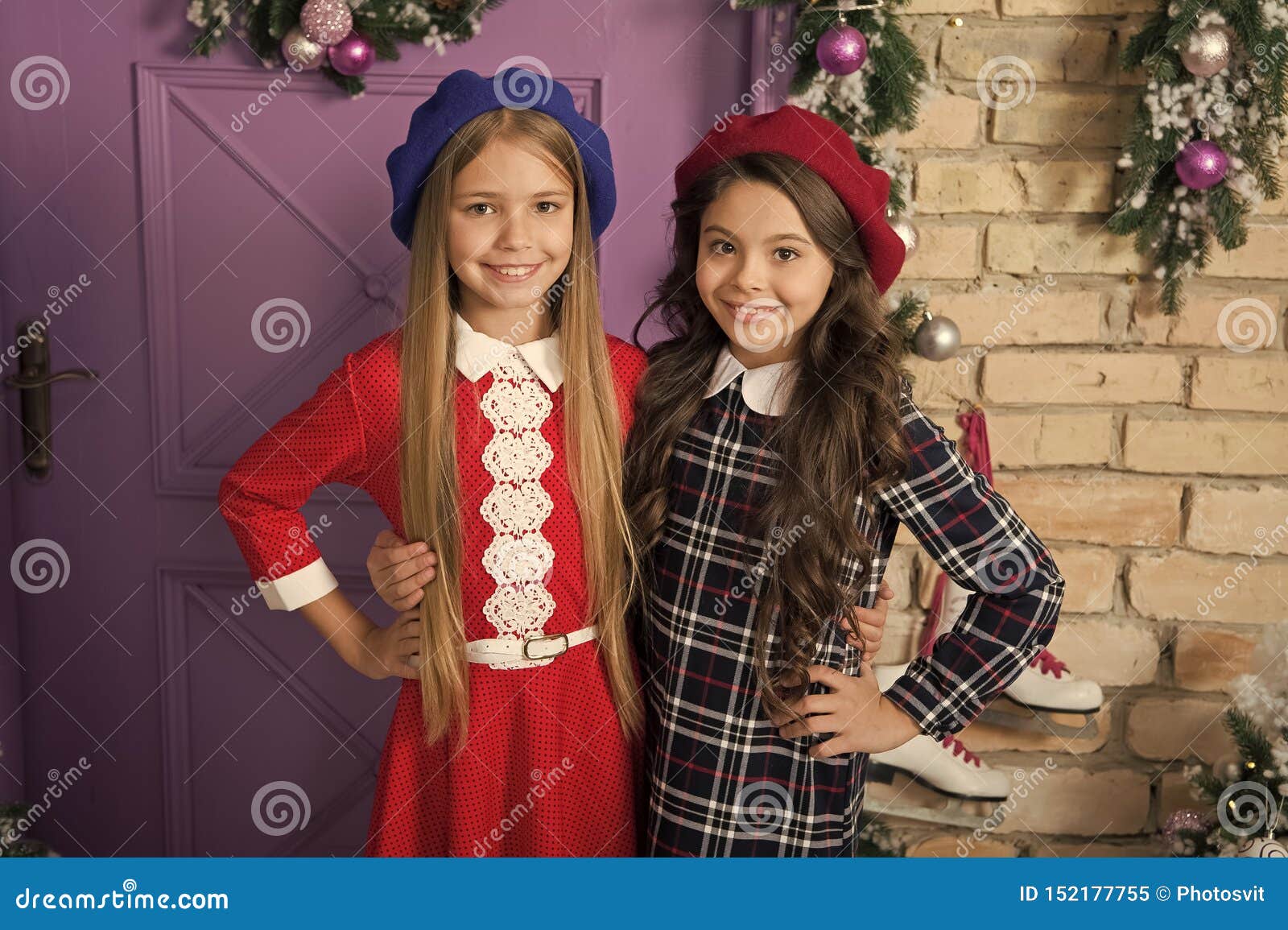 Dressing Like a French Girl. Small Girls with Long Hair Style for New Year  Party Stock Image - Image of style, xmass: 152177755