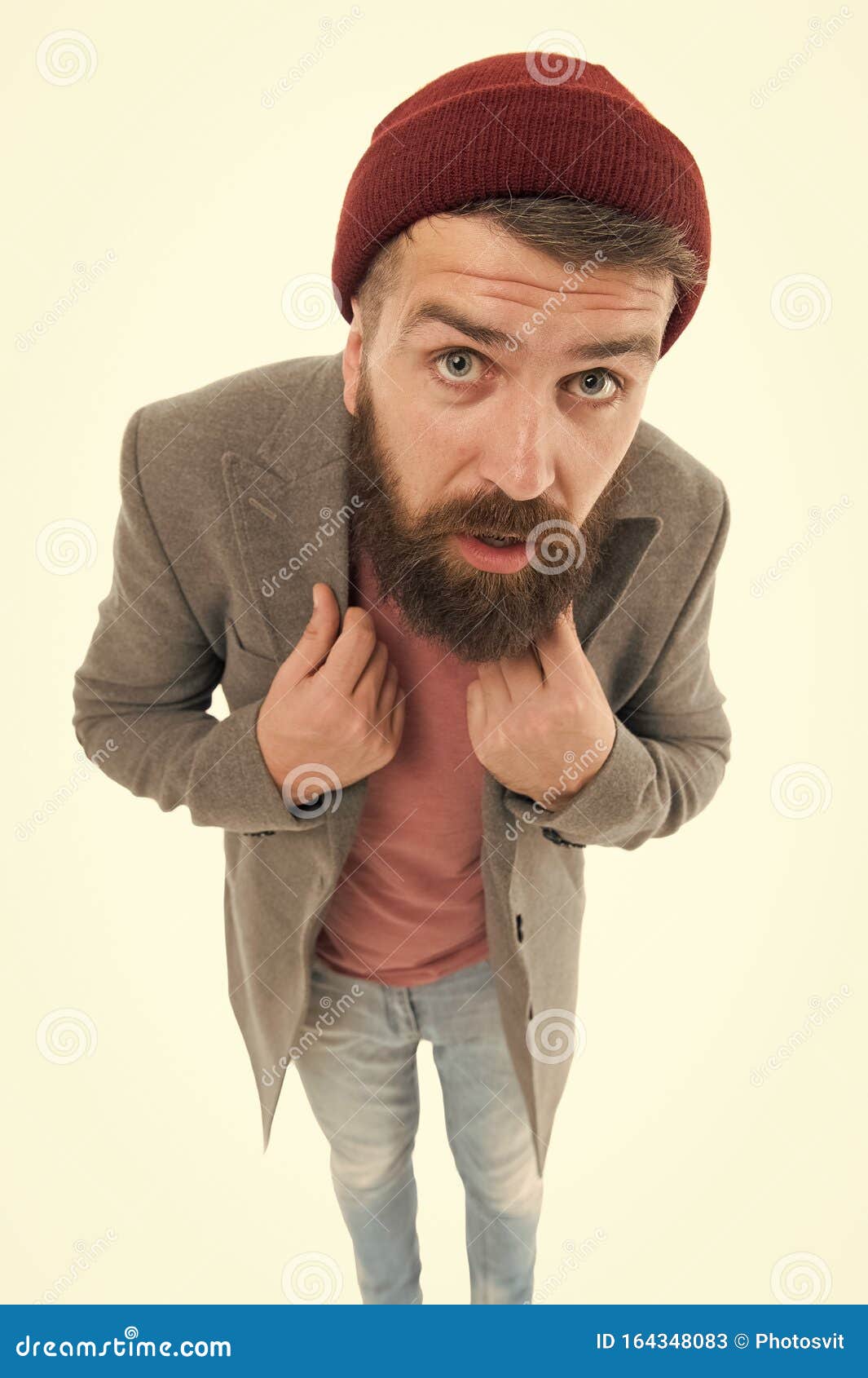 Dressing with Style. Trendy Hipster with Mustache and Beard in Brutal ...