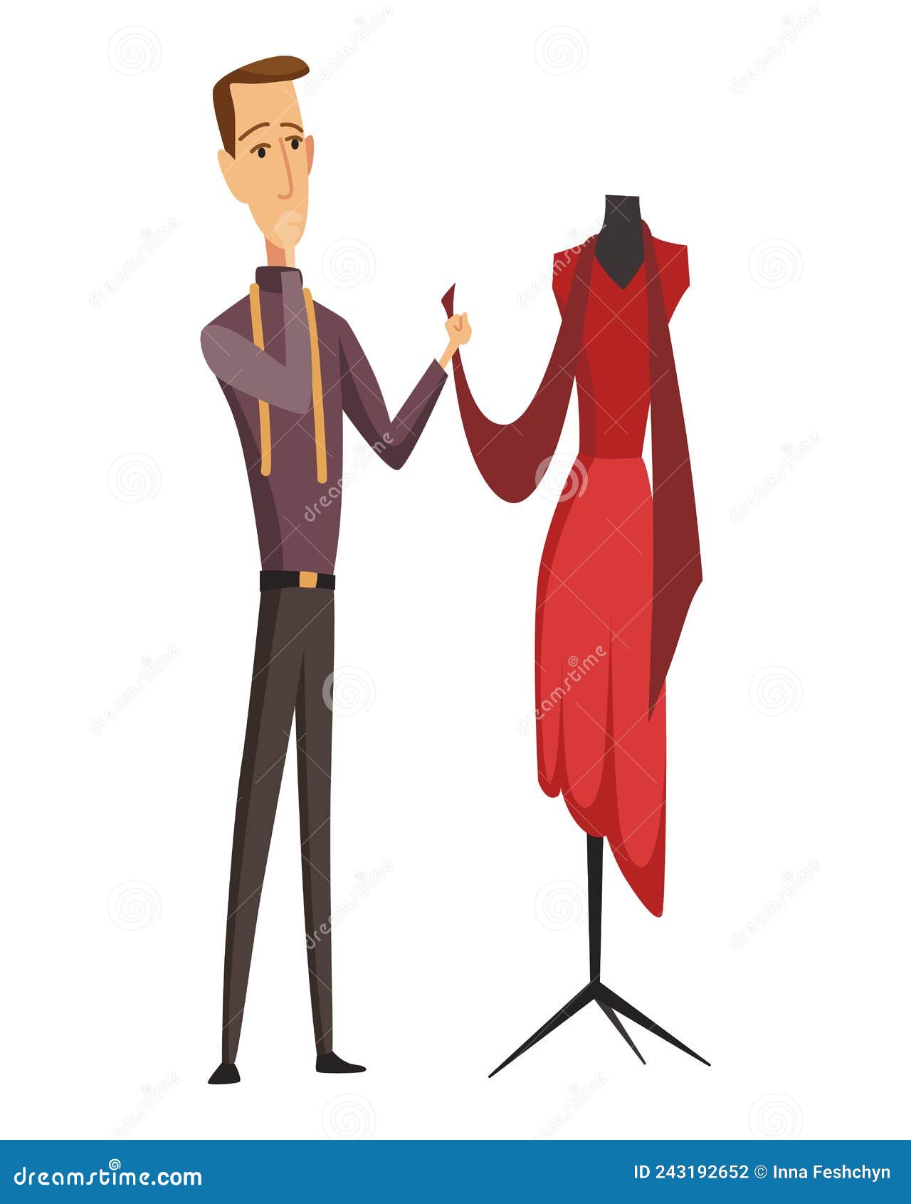 Dressmaker. Male Tailoring, Measuring and Sewing for His Customers ...