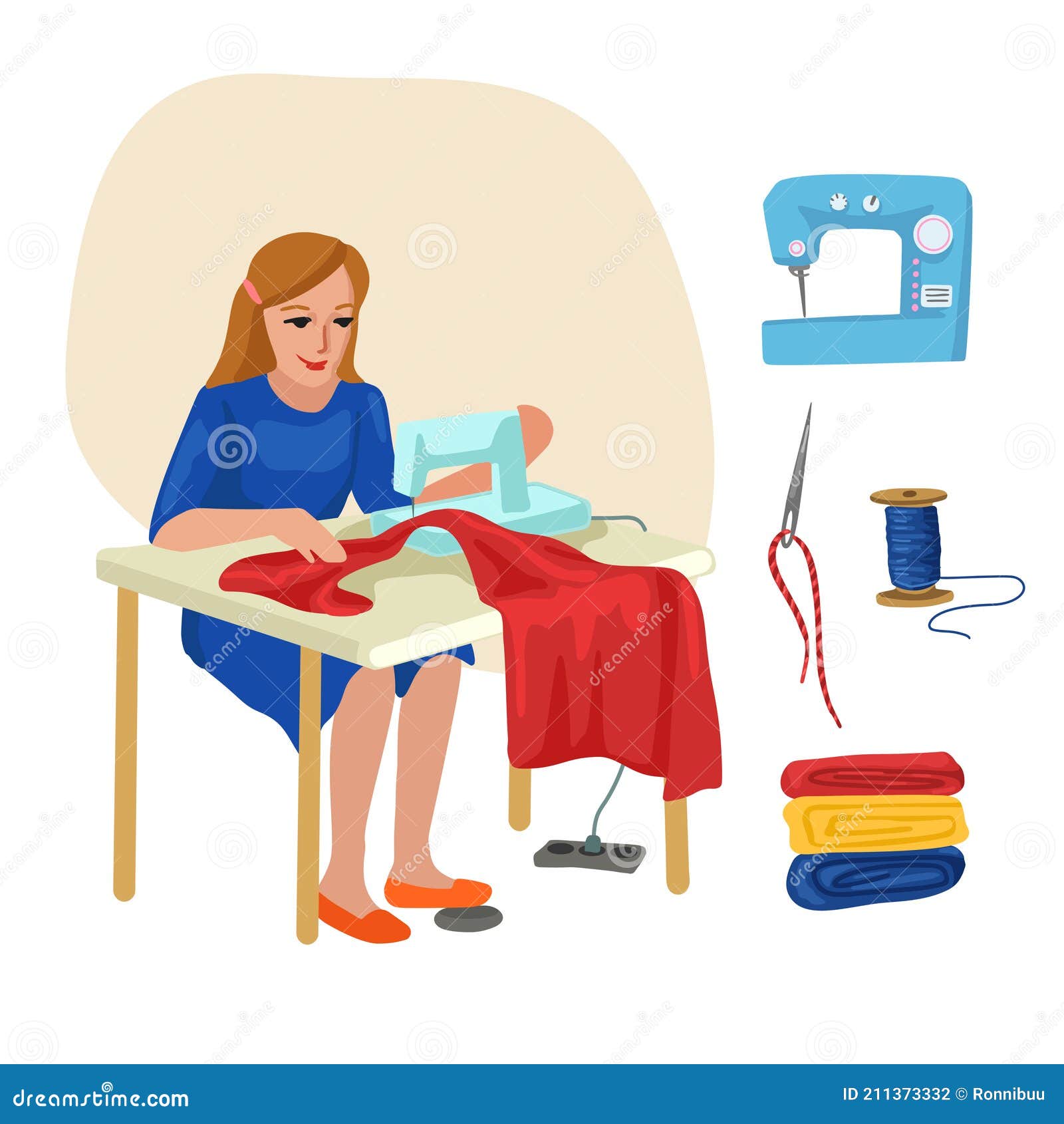 Seamstress, Dressmaker. Professions, Character and Items for His Work