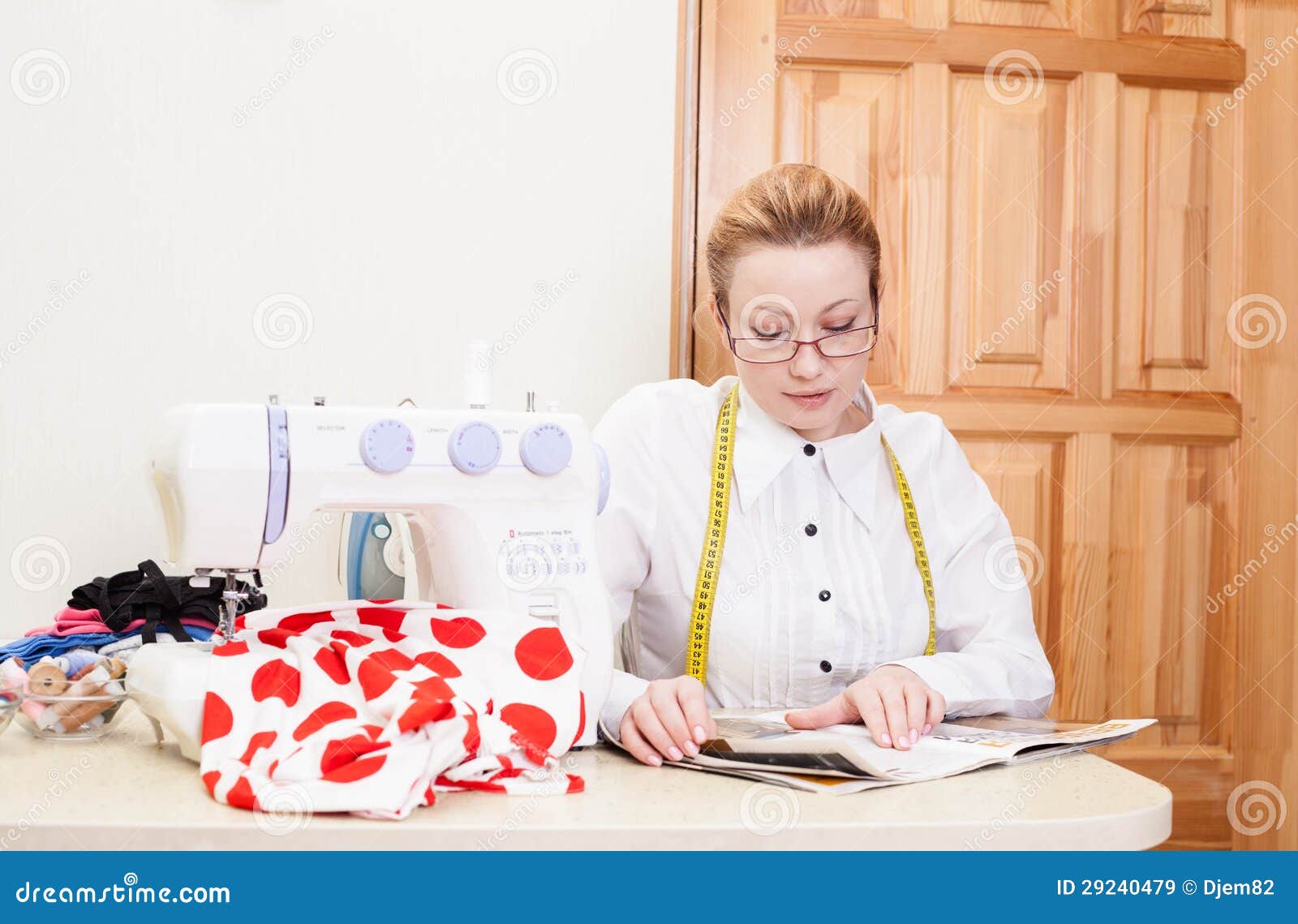 Dressmaker in a workroom stock image. Image of girl, clothes 29240479