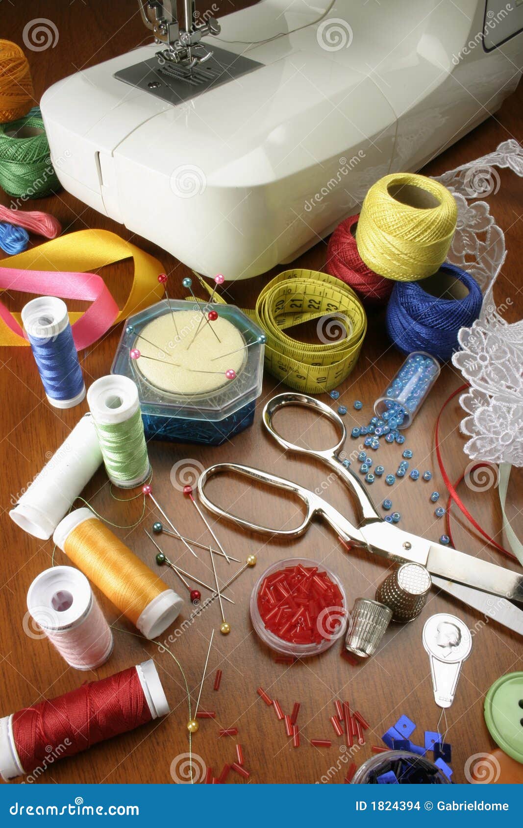 Dressmaking stock photo. Image of silk, scissors, reel 1824394
