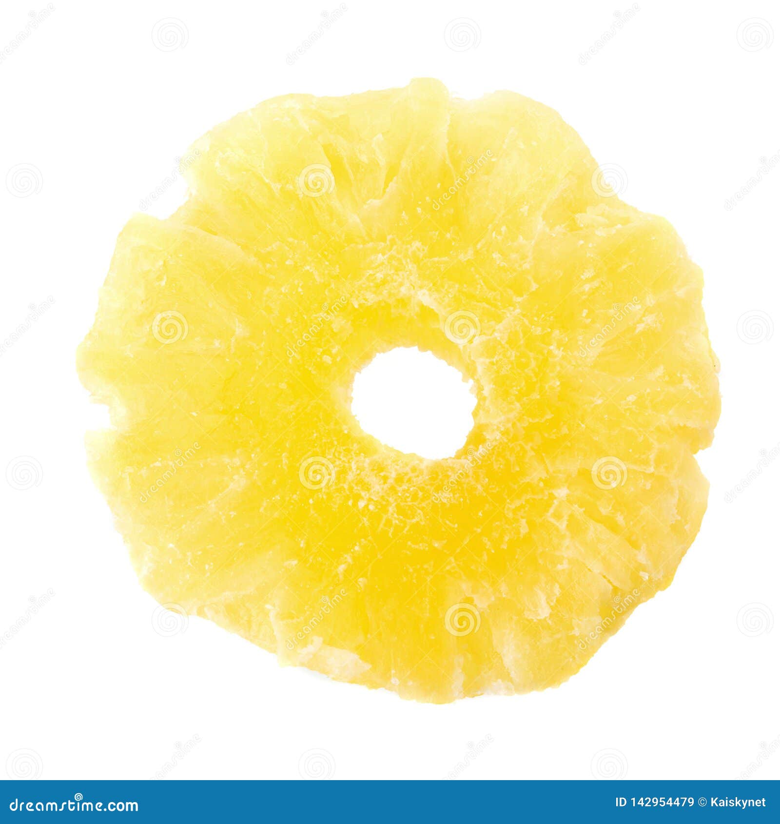 Dried Ananas Slices, Candied Pineapple Slice Isolated on White