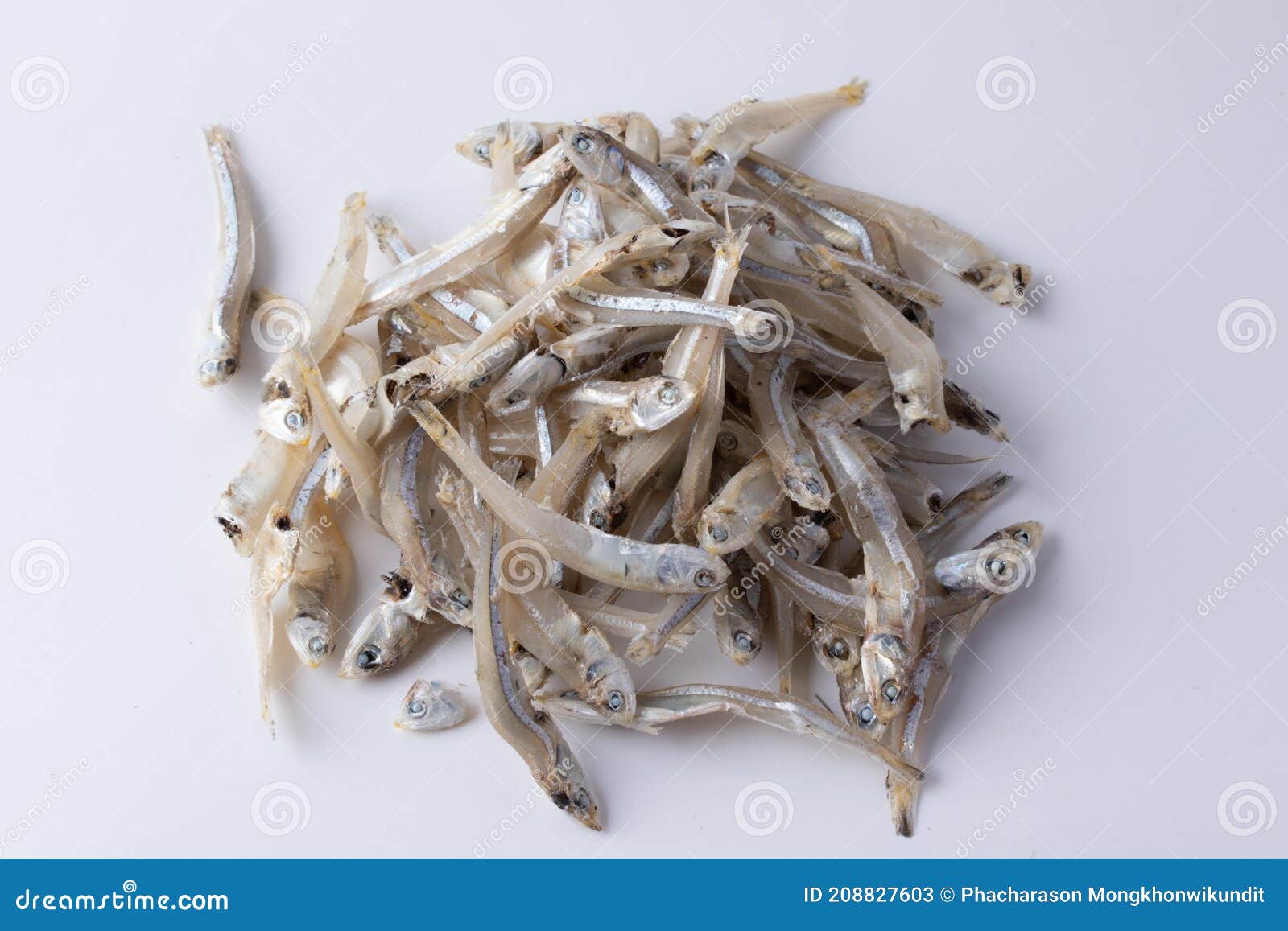 Dried Anchovy on White Background Stock Image Image of mediterranean