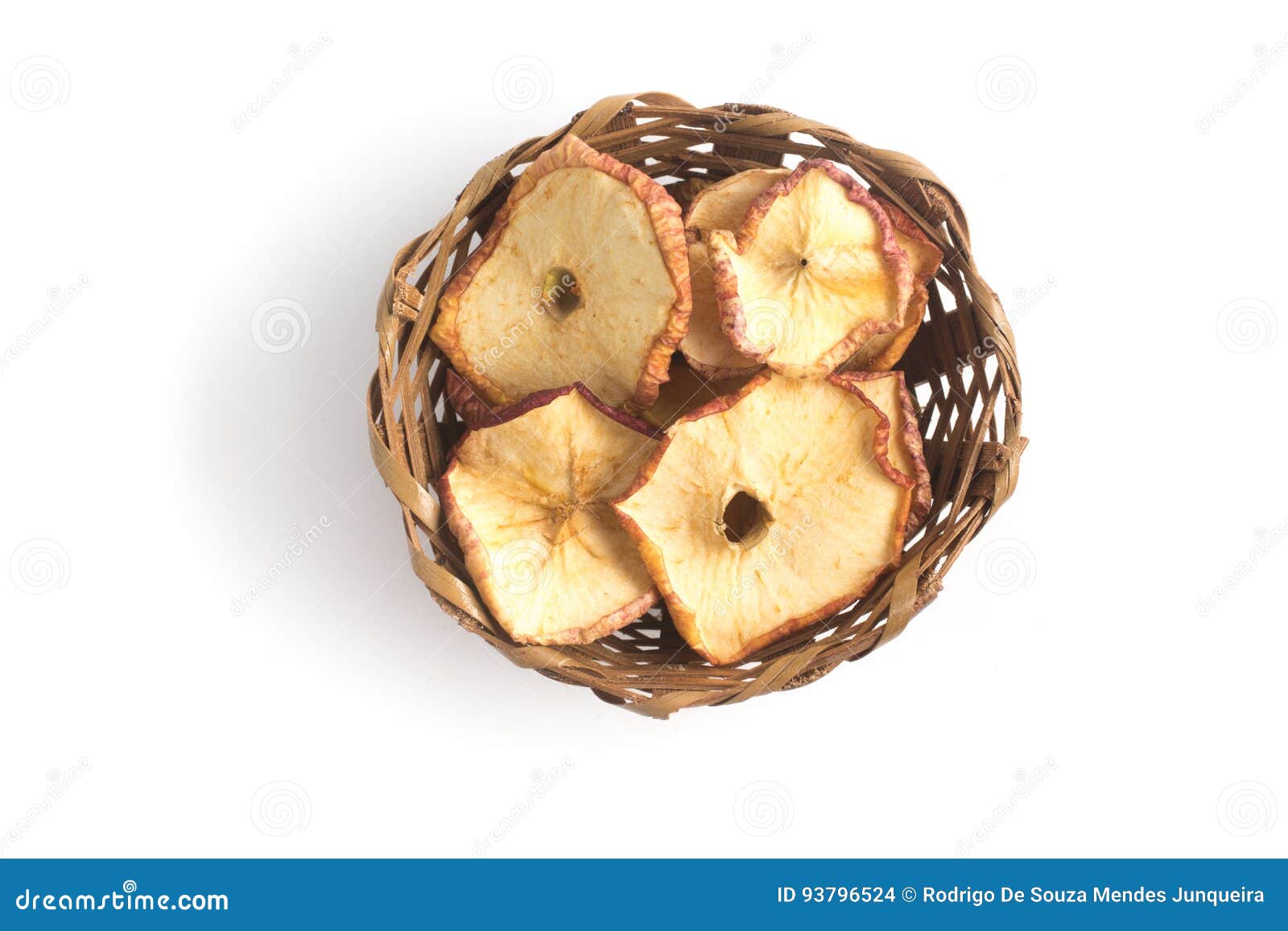 Dried Apple into a Basket stock photo. Image of isolated 93796524