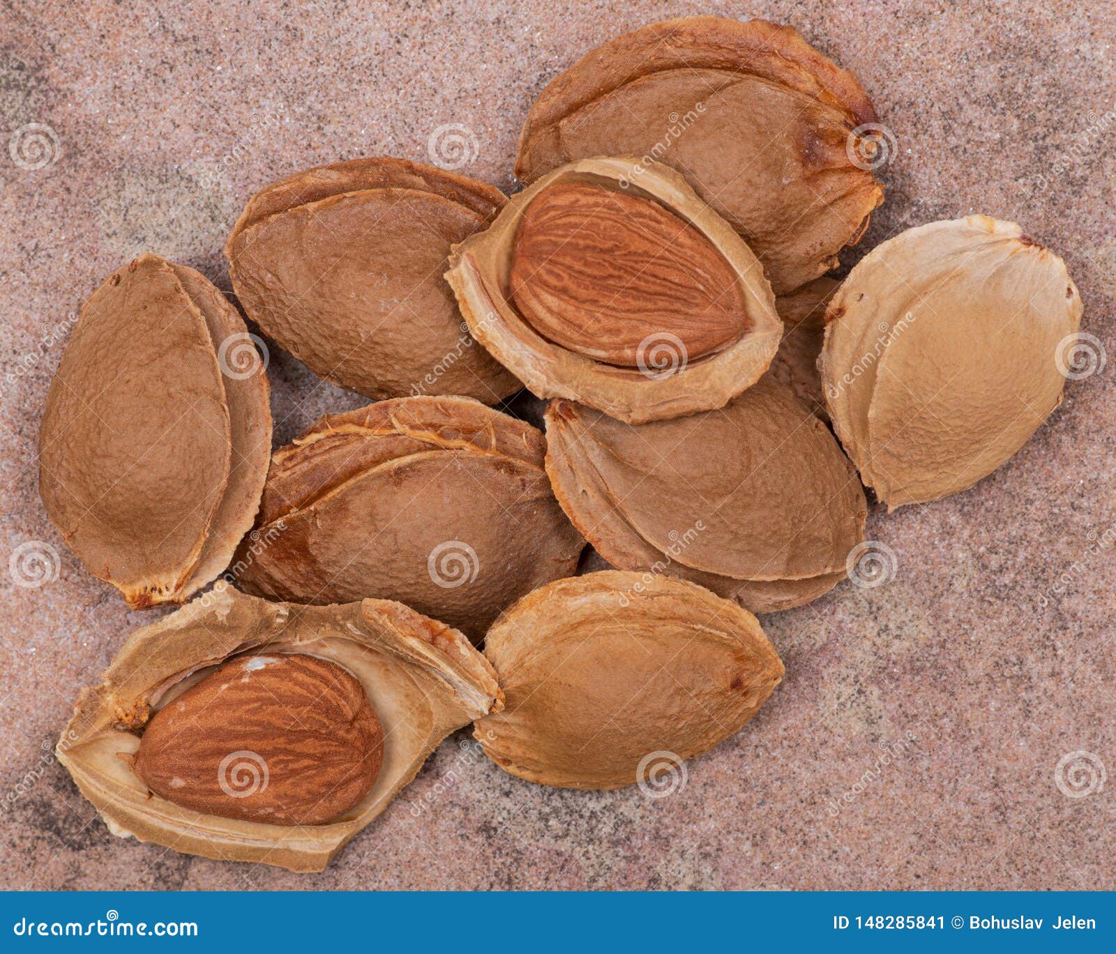 Dried Apricot Kernels the Seed of an Apricot, Often Called a `stone` on