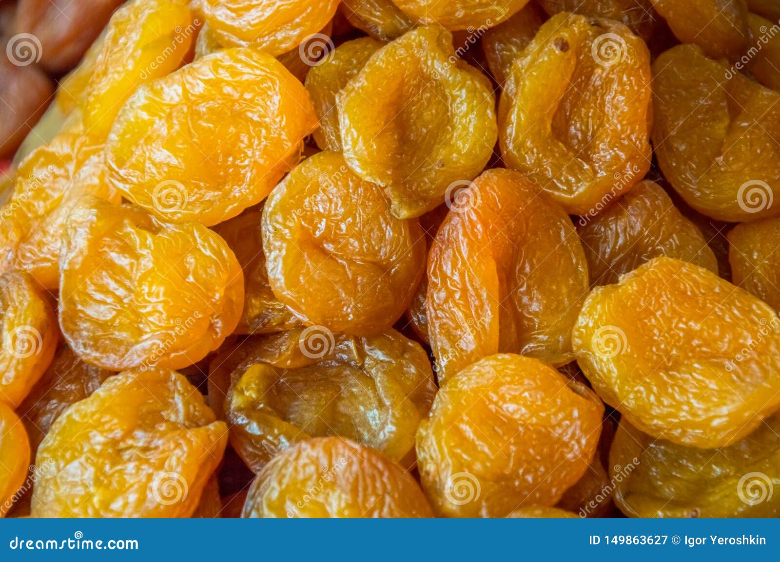 Dried Apricots Piled on a Pile Stock Image Image of health, color
