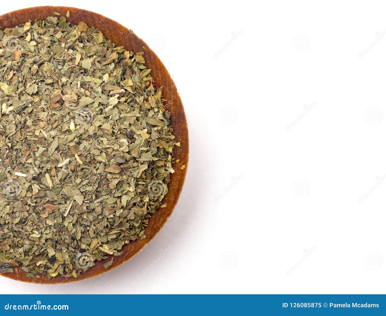 Bowl of Dried Basil stock image. Image of macro, closeup 126085875