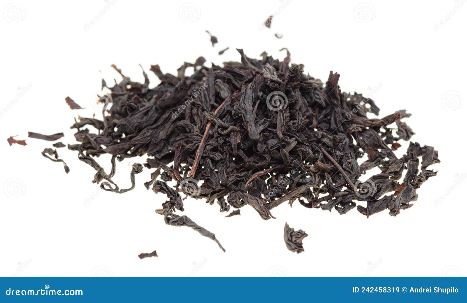 Dried Black Tea Leaves on a White Background. Stock Image Image of