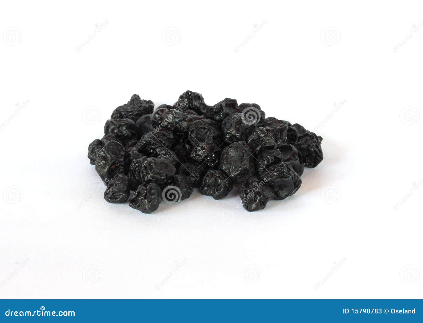 Dried Blueberries Isolated on White Background. Closeup. Stock Image