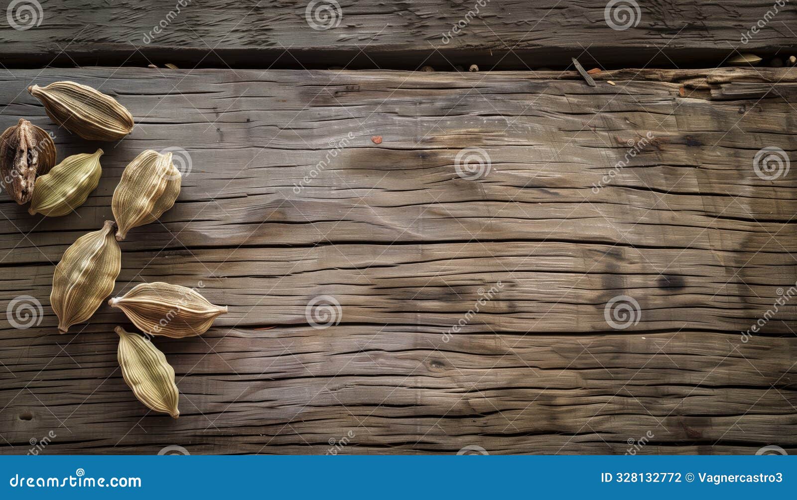dried cardamom pods with an intense and complex aroma on rustic wood