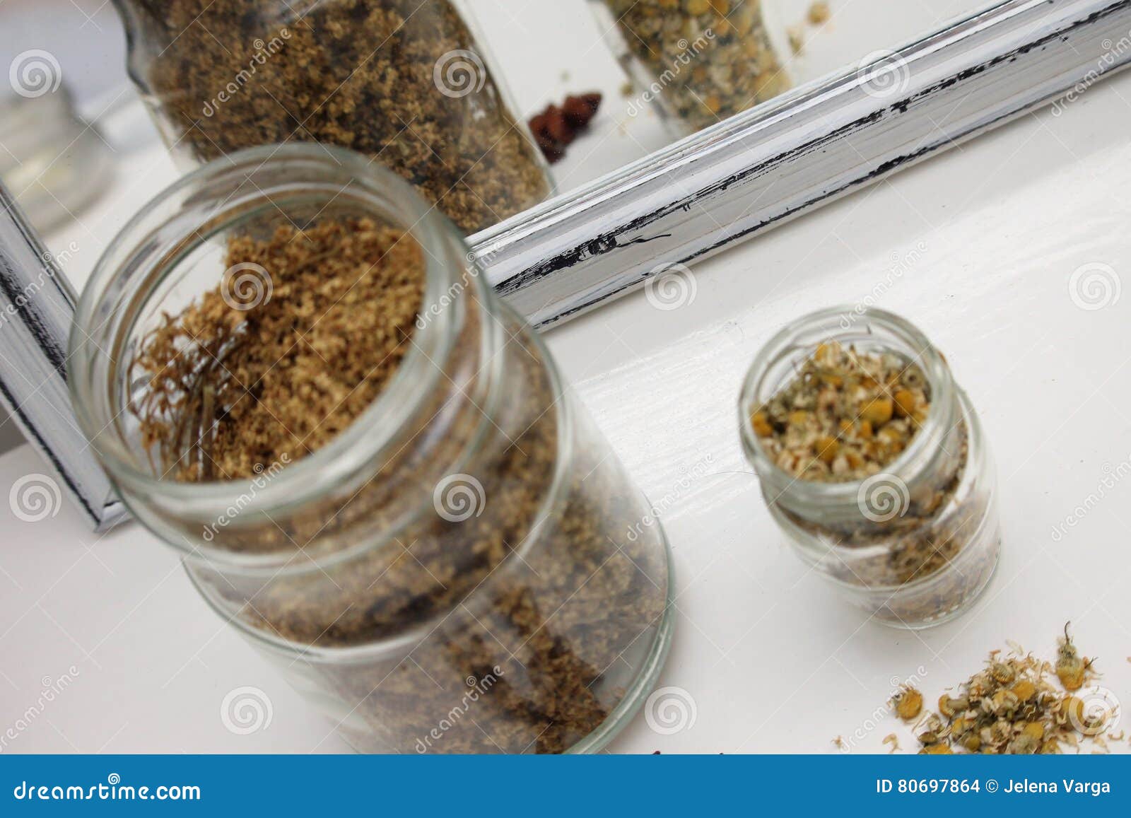 Dried Chamomile Flower,and Sambucus Nigra Stock Photo Image of