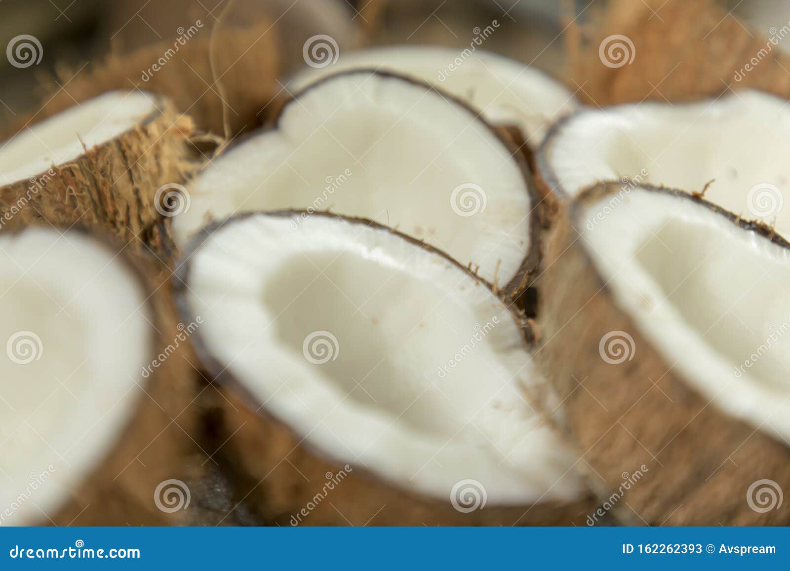Dried Coconut is Cut in Half Stock Image Image of pieces, agriculture