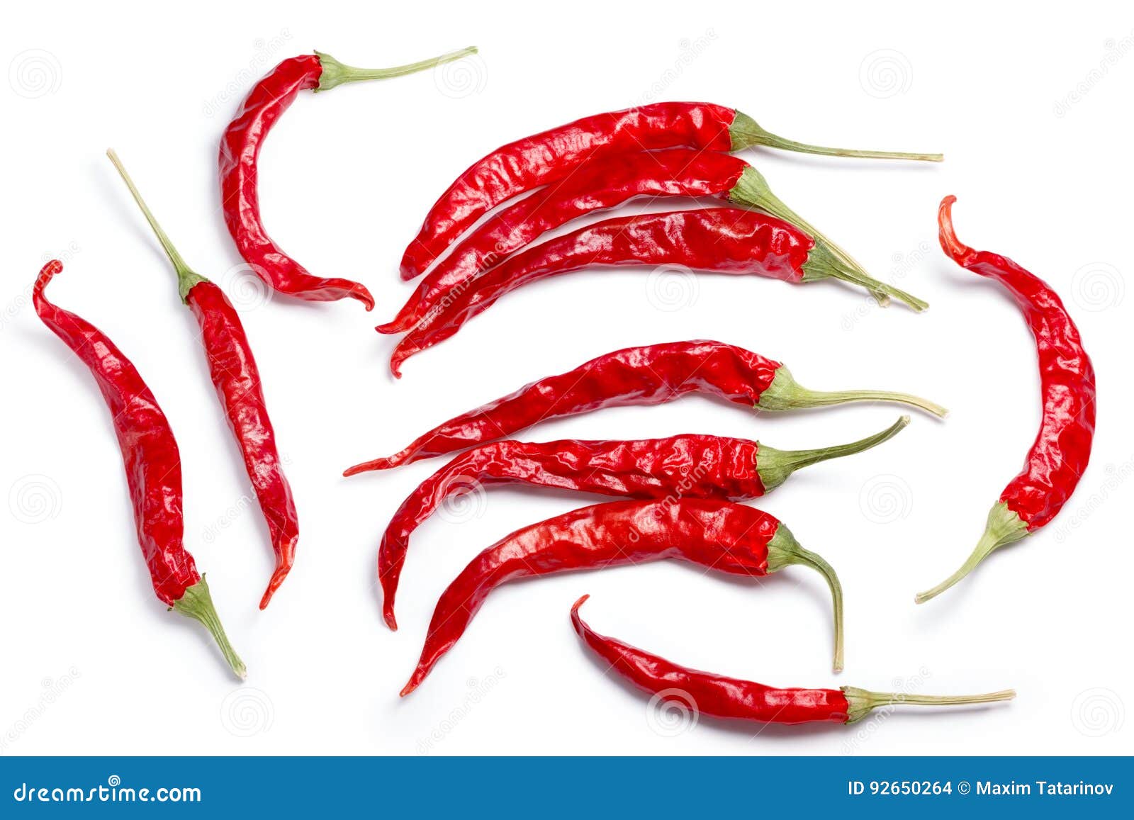 dried de arbol chiles, paths, top view