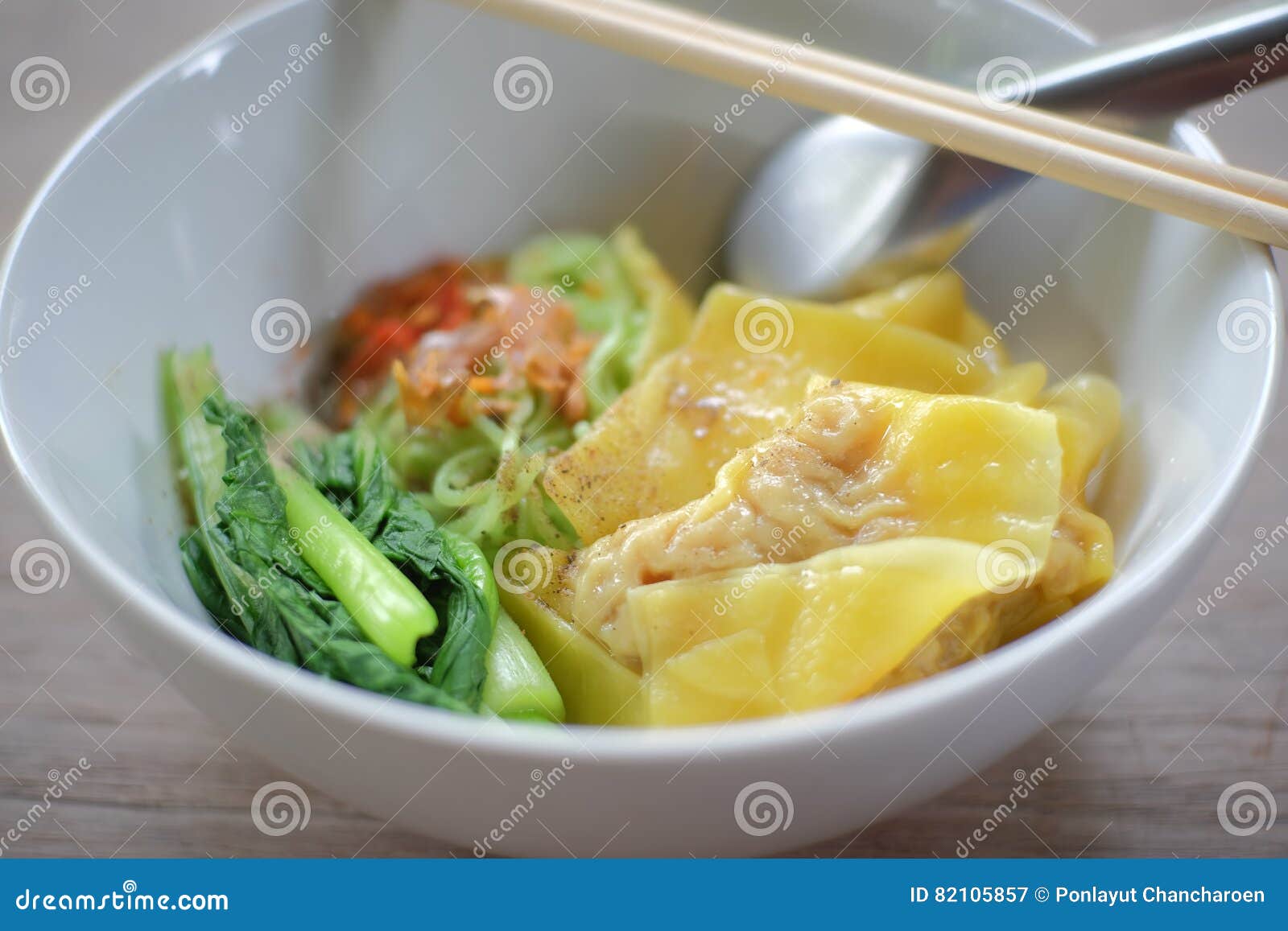 Dried Egg Noodles and Dumpling Stock Image Image of food, dumpling