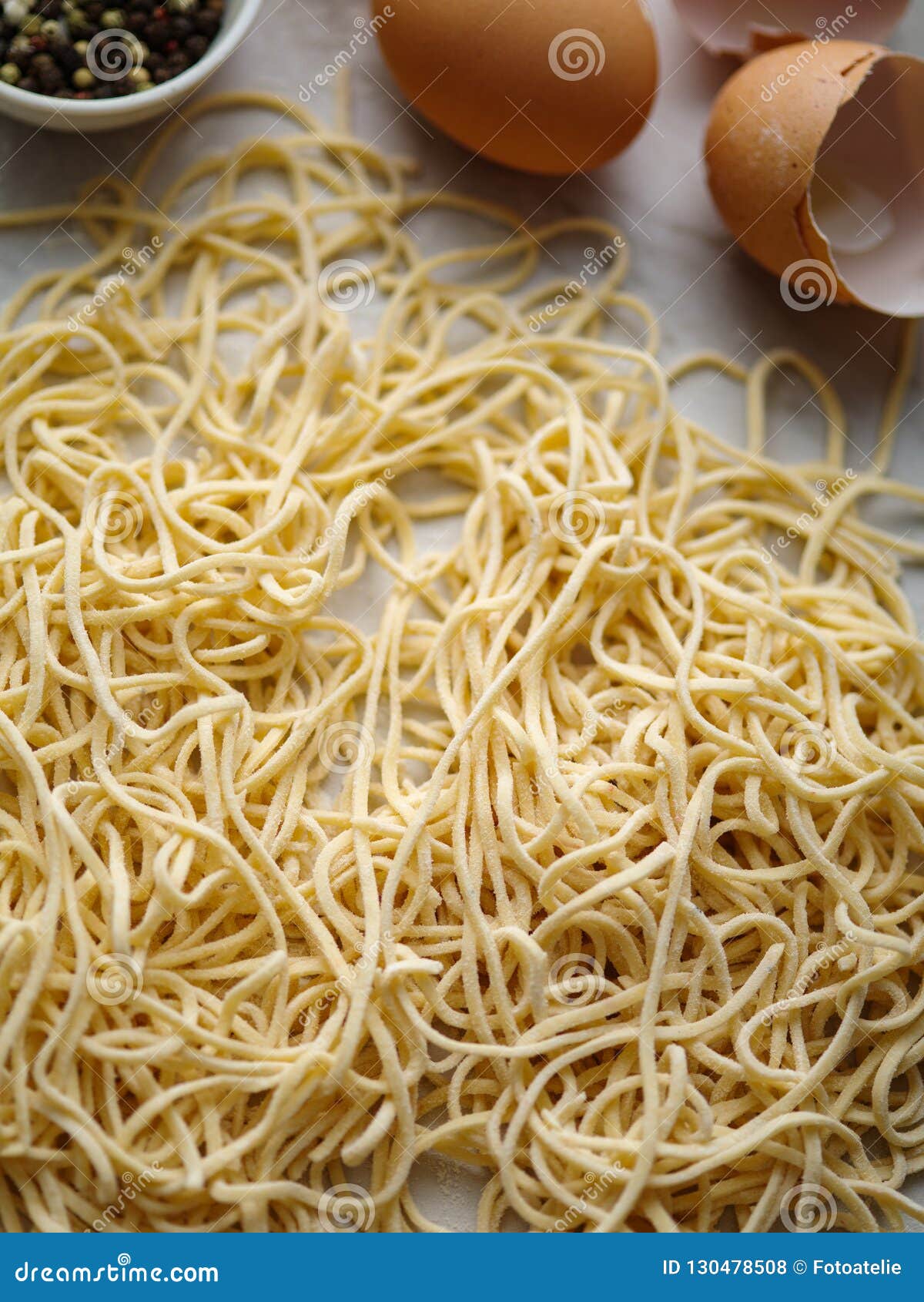 Dried Egg Noodles. Raw Fresh Spaghetti Stock Photo Image of homemade